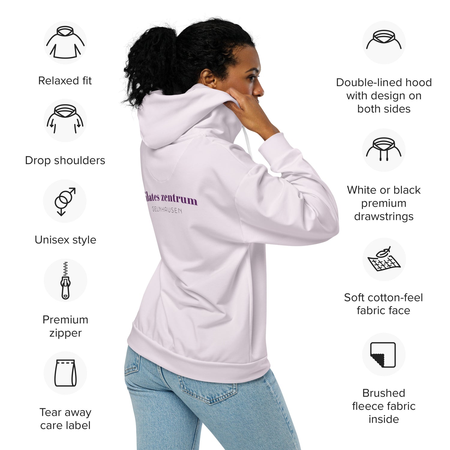 PILATES ZENTRUM Zip-Hoodie - Time Of Vibes