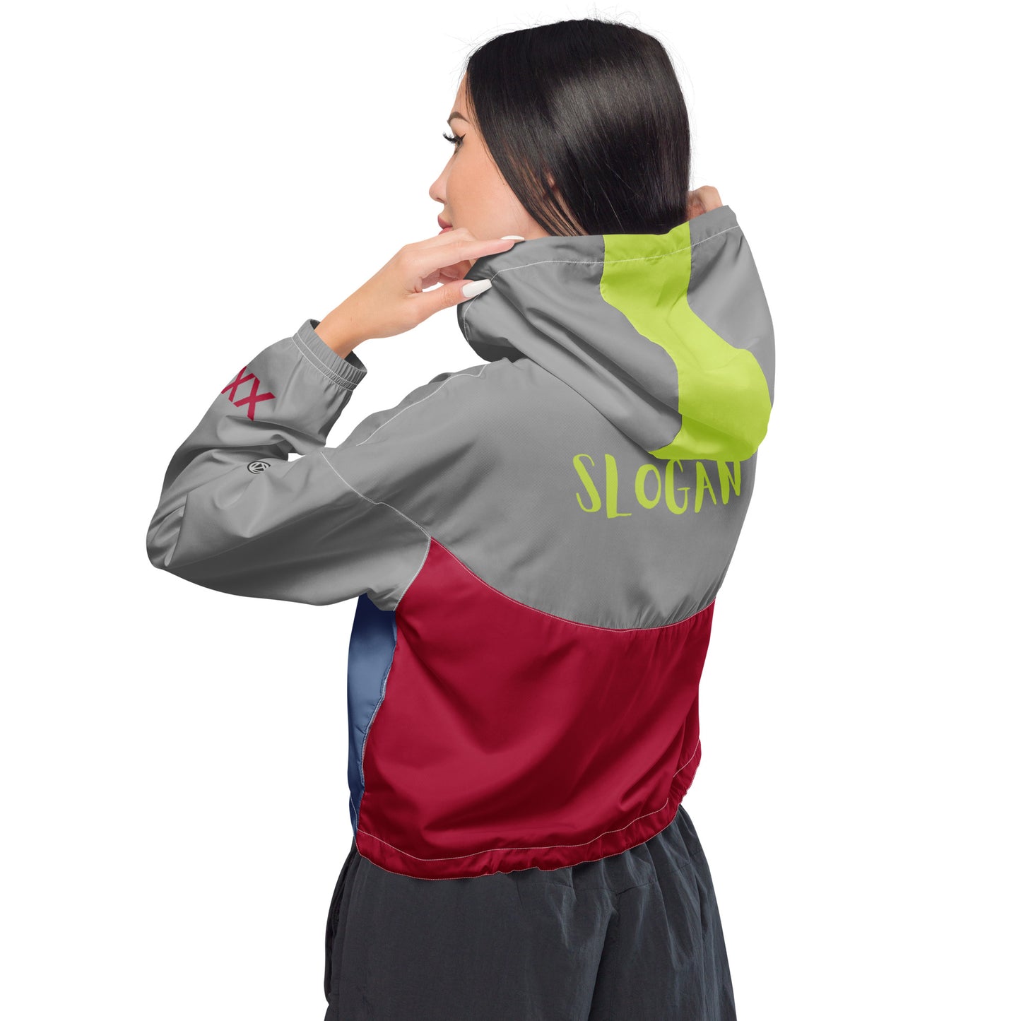 TIME OF VIBES - Women’s cropped windbreaker CORPORATE - €99.00
