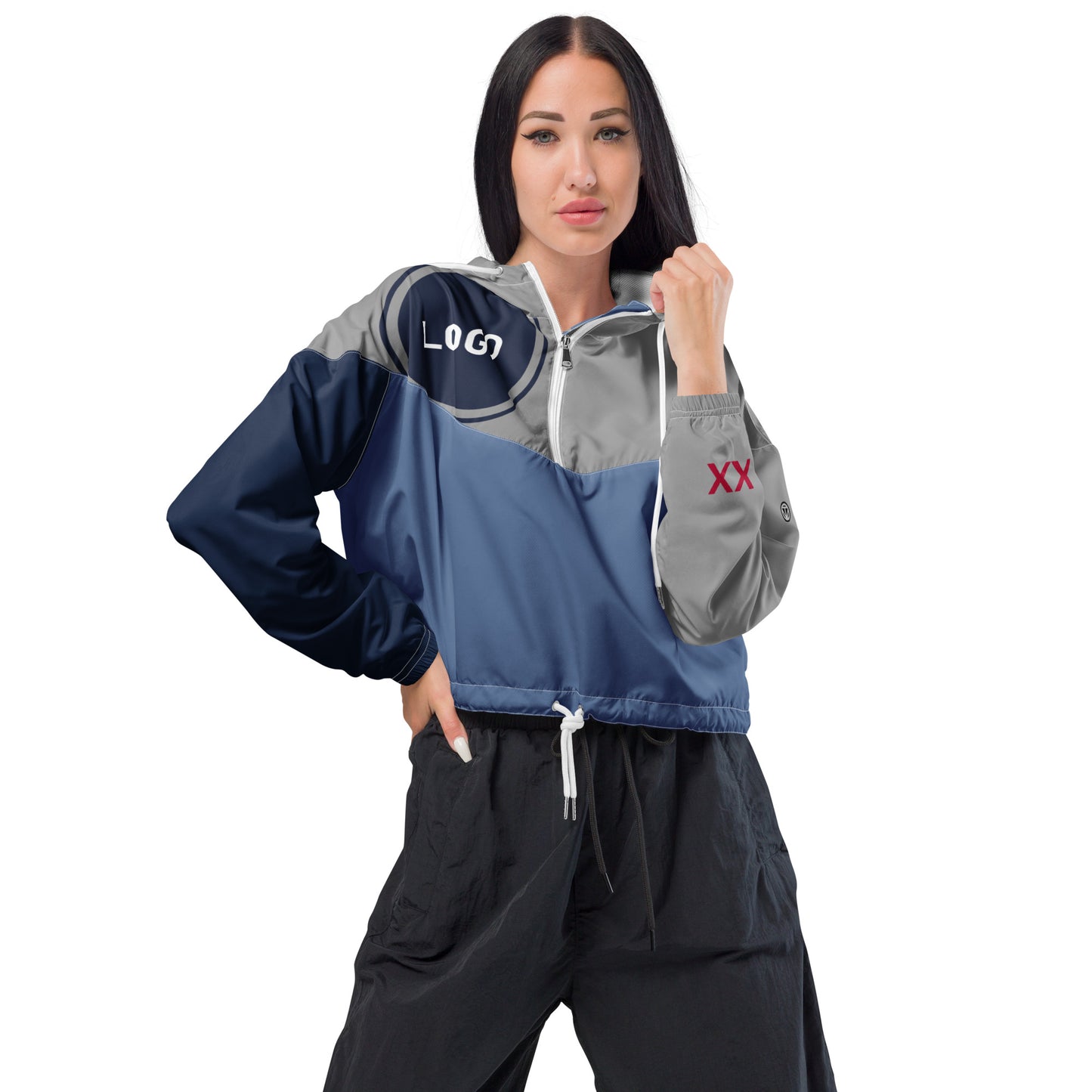 TIME OF VIBES - Women’s cropped windbreaker CORPORATE - €99.00