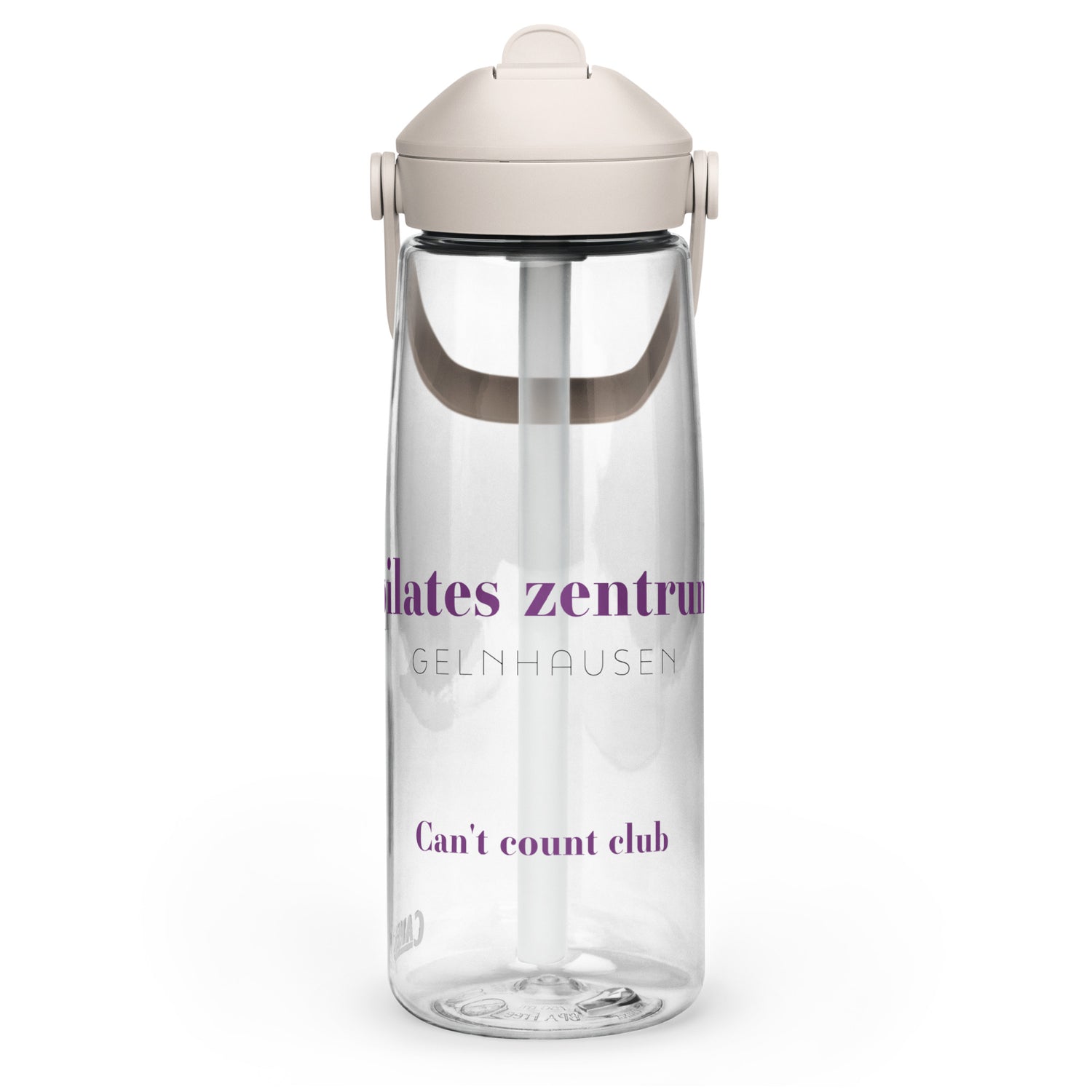 PILATES ZENTRUM Wasserflasche mit umklappbarem Trinkhalm - Time Of Vibes