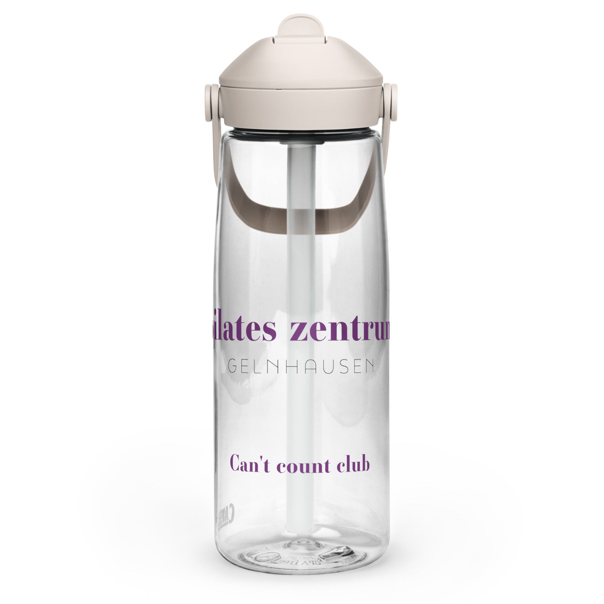 PILATES ZENTRUM Wasserflasche mit umklappbarem Trinkhalm - Time Of Vibes