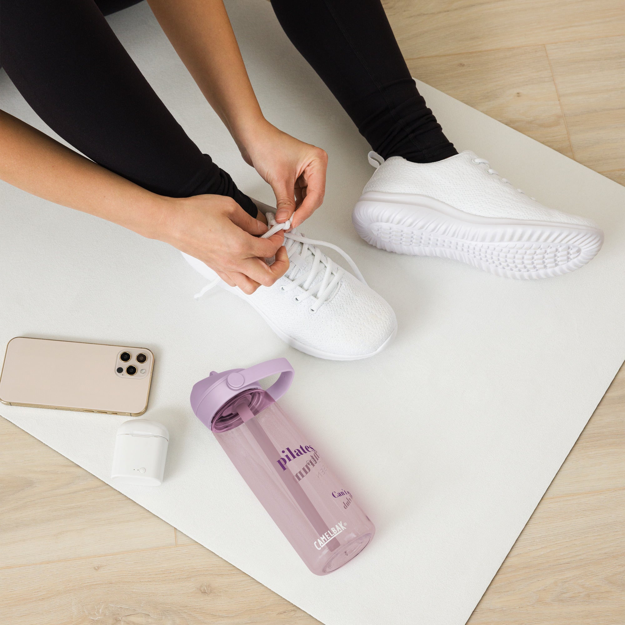PILATES ZENTRUM Wasserflasche mit umklappbarem Trinkhalm - Time Of Vibes