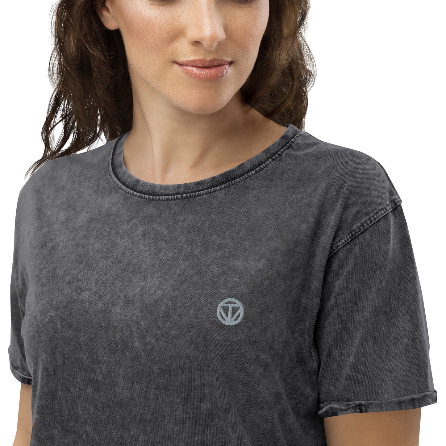 T-shirt en jean pour femme 23 (gris foncé)