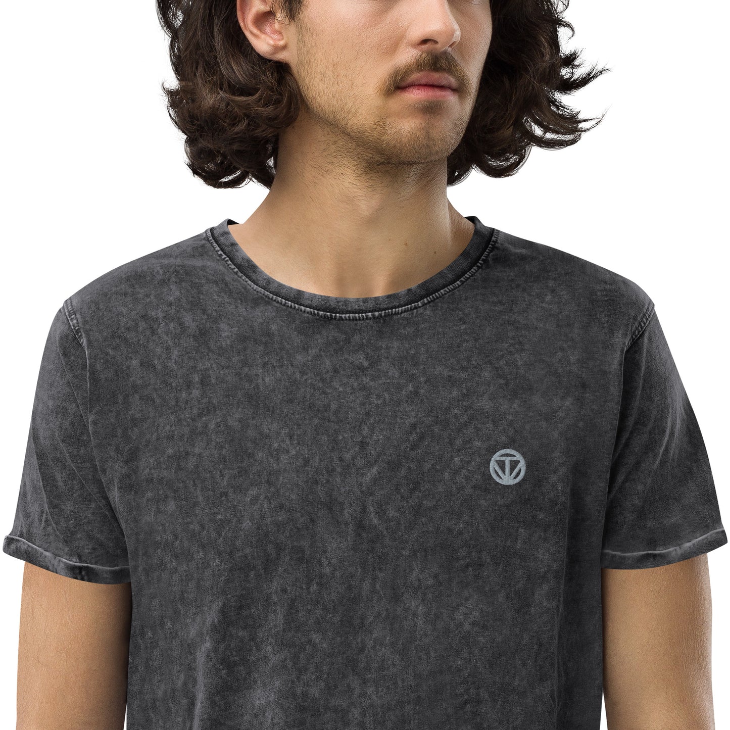 T-shirt en jean pour hommes 23 (gris foncé)