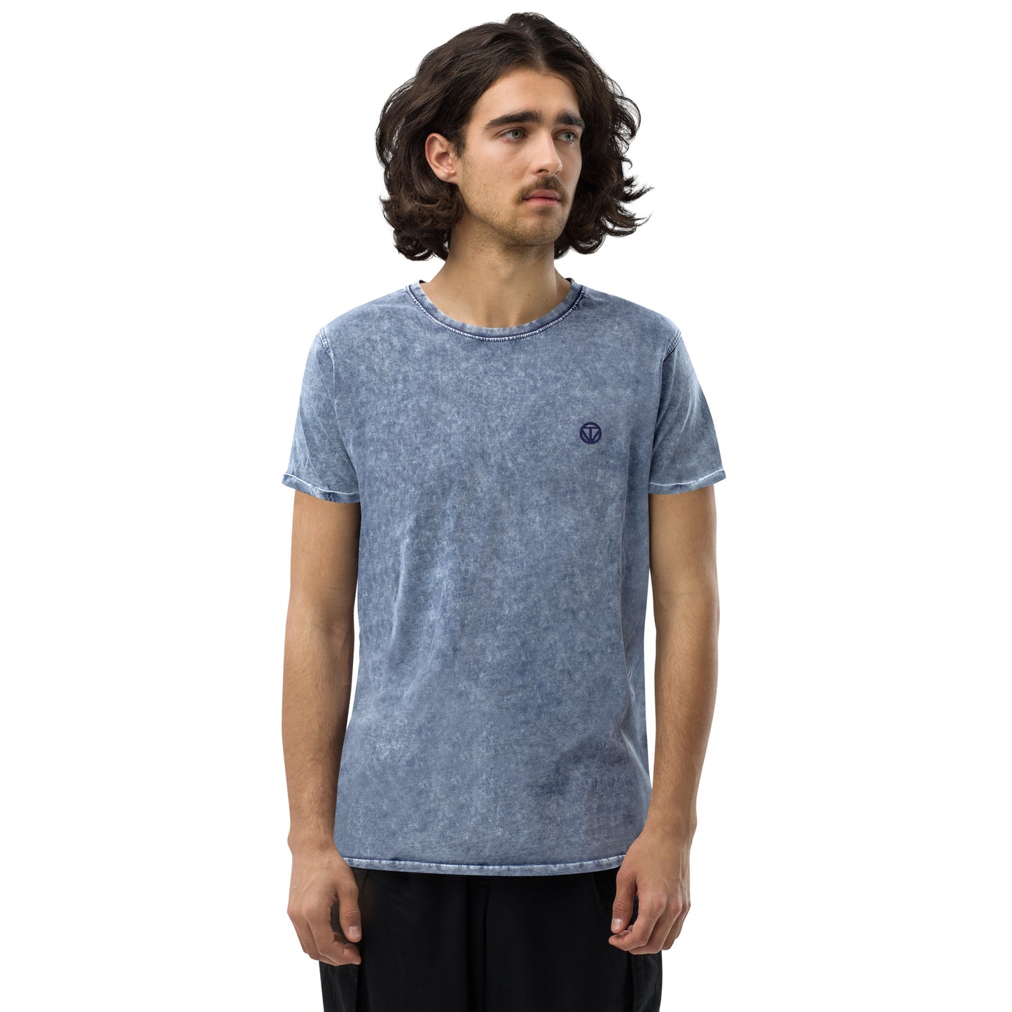 Herren Baumwoll T-Shirt meliert 23 (Blau)