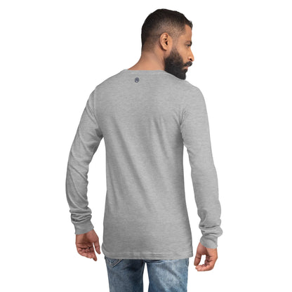 Herren Langarm Baumwoll T-Shirt VIBES (Grau/Blau)