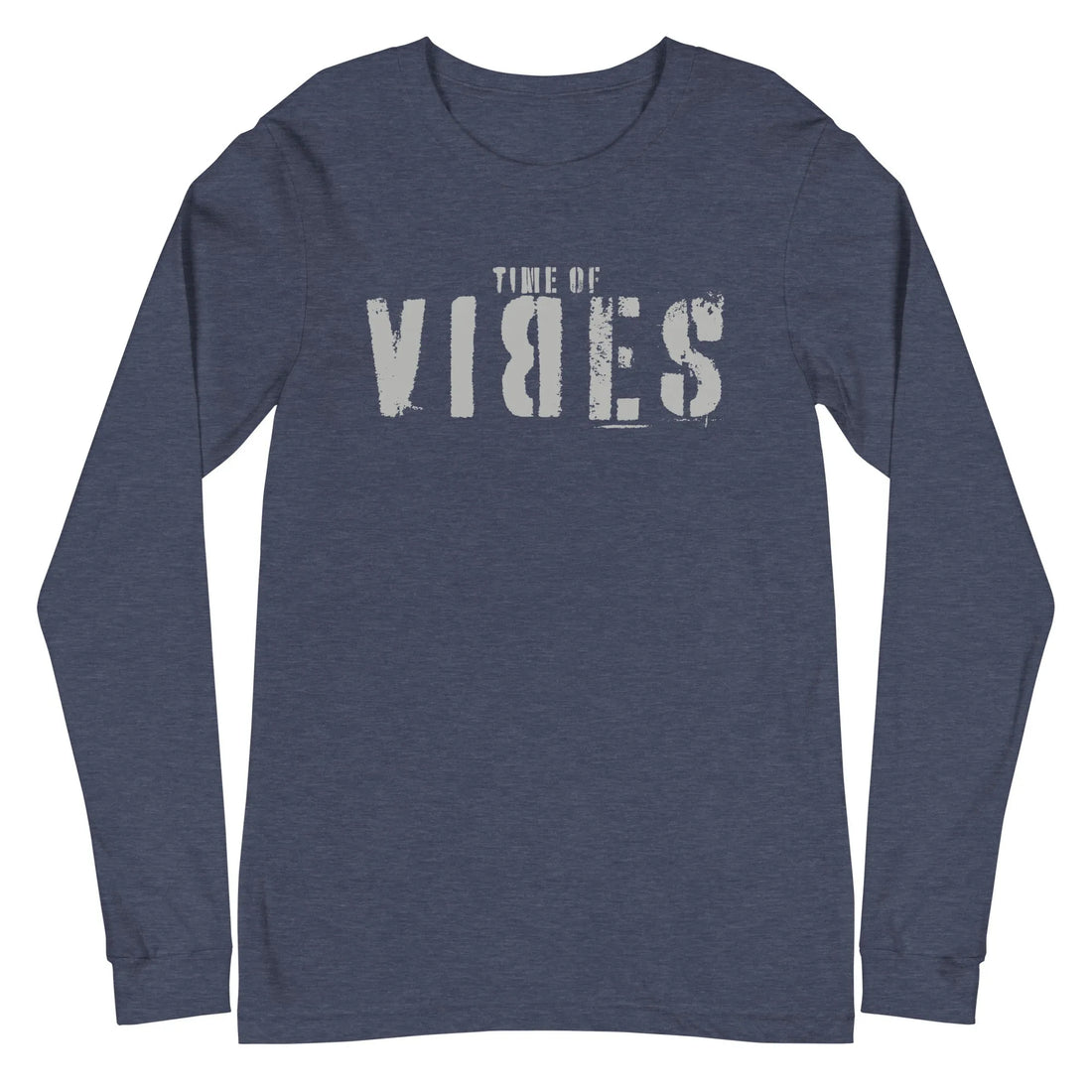 Langarm Baumwoll T-Shirt VIBES (Graublau/Silber), Langarm T-Shirts, Time Of Vibes