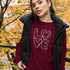 TIME OF VIBES Langarm Baumwoll T-Shirt LOVE (Rotbraun) - €39,00