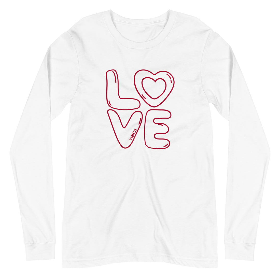 TIME OF VIBES Langarm Baumwoll T-Shirt LOVE (Weiß) - €39,00