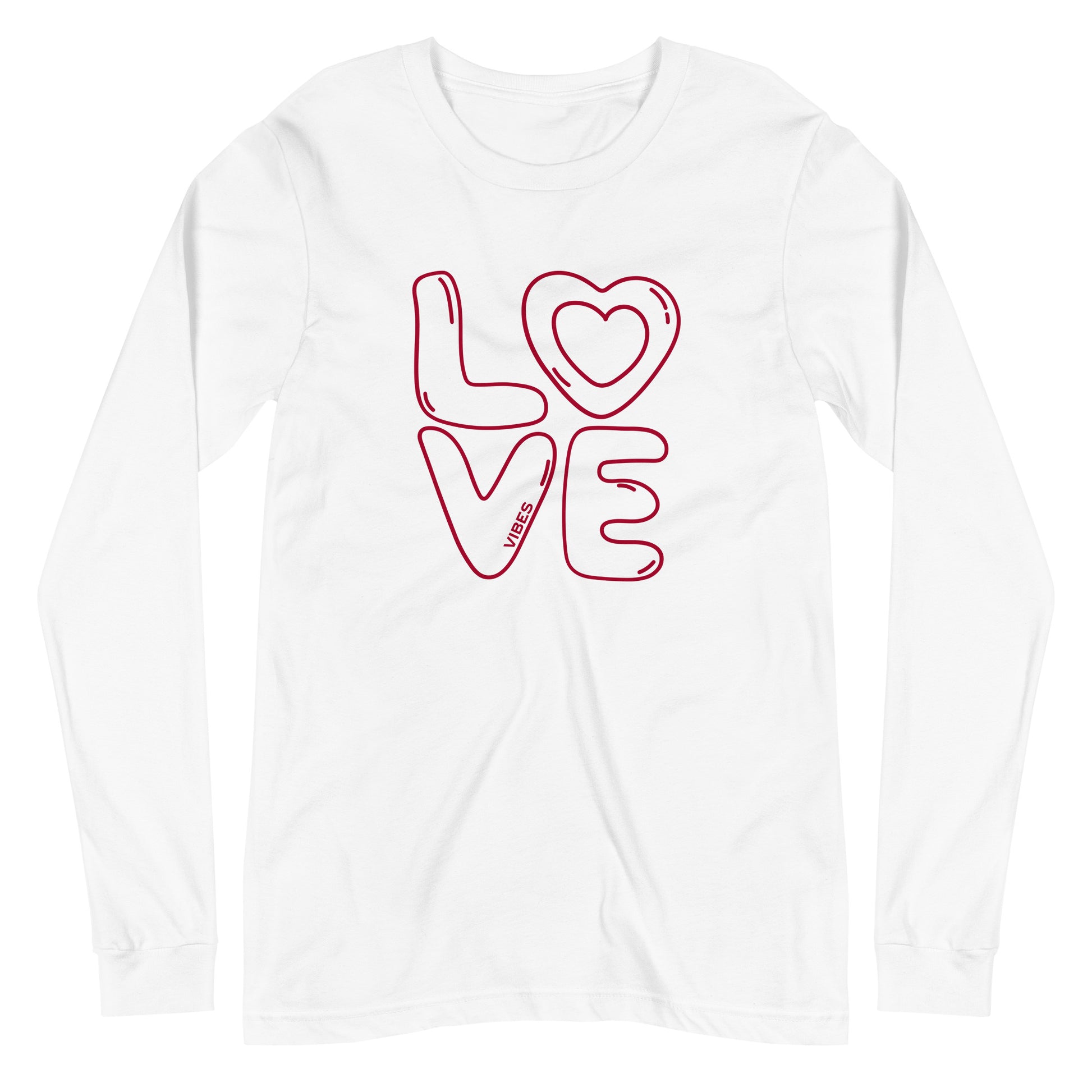 TIME OF VIBES - Long Sleeve Tee LOVE (White) - €39.00