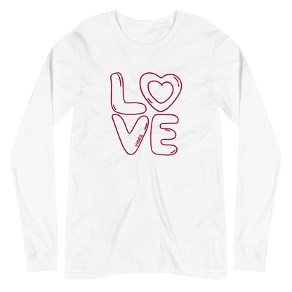 TIME OF VIBES Langarm Baumwoll T-Shirt LOVE (Weiß) - €39,00