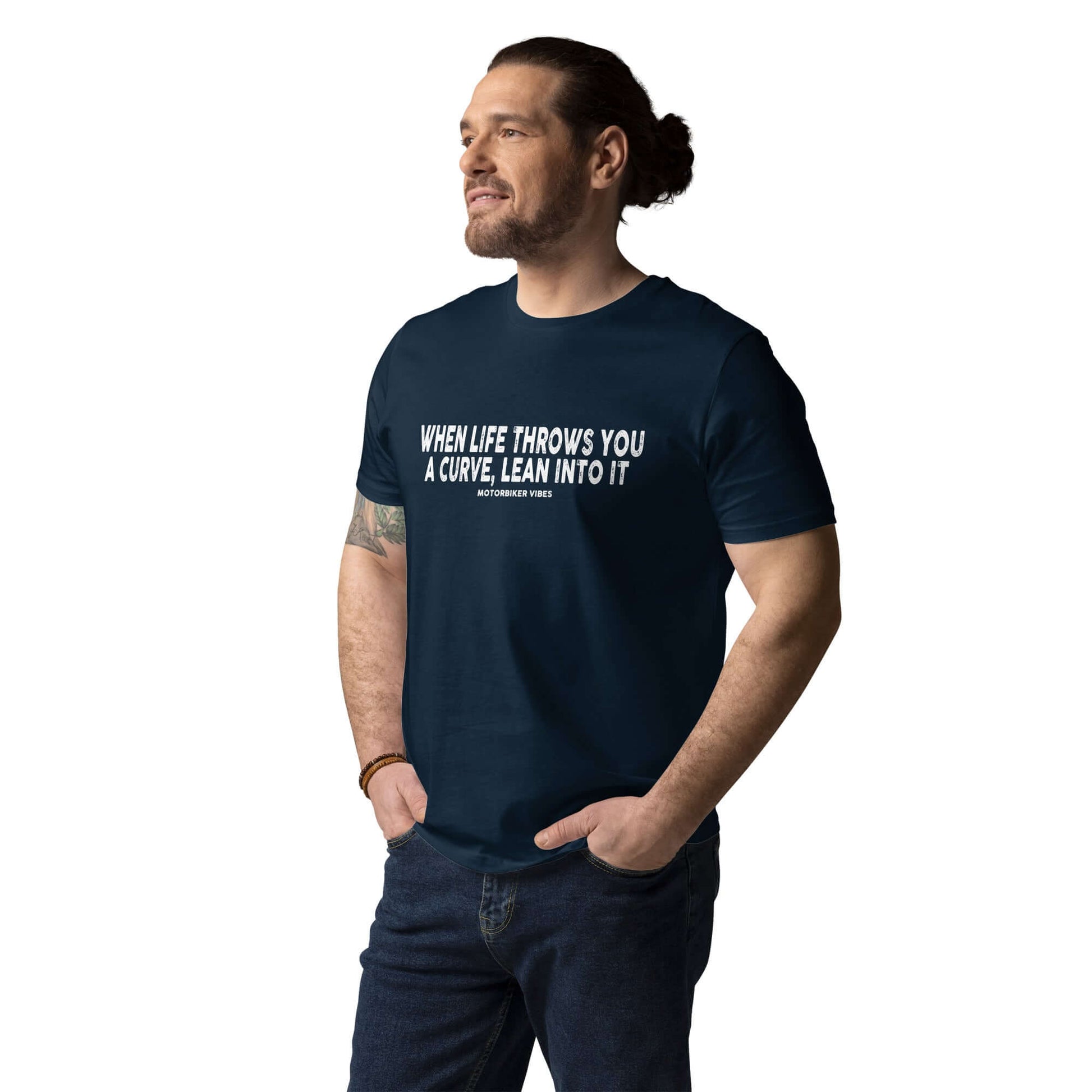TIME OF VIBES - Organic cotton T-Shirt CURVE (Darkblue) - €32.00