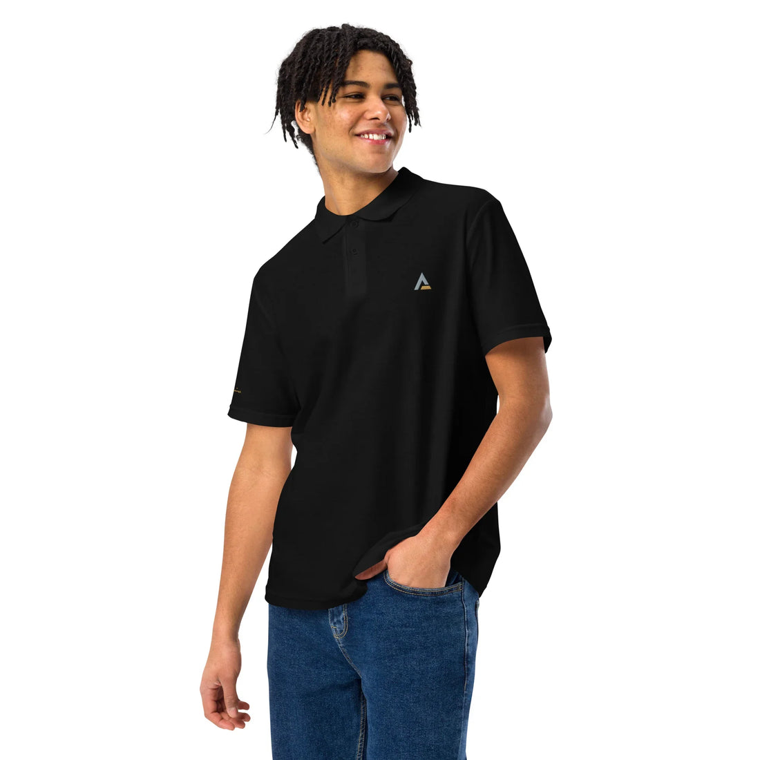 Unisex Piqué-Poloshirt (Schwarz) - Time Of Vibes