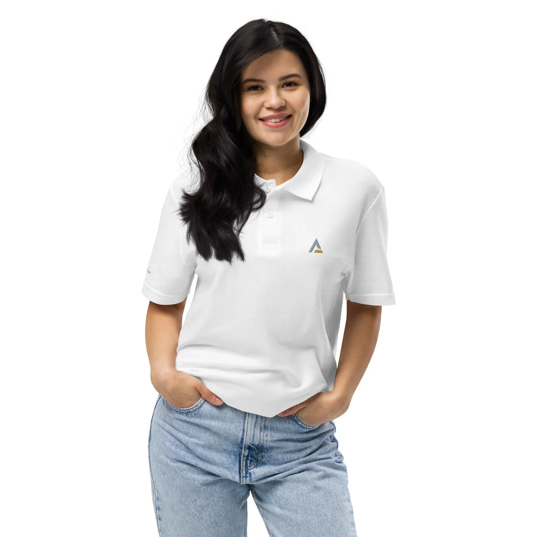 Unisex Piqué-Poloshirt (Weiß) - Time Of Vibes