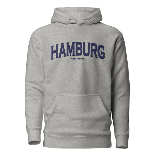 Klassischer Kapuzenpullover HAMBURG (Grau/Blau)