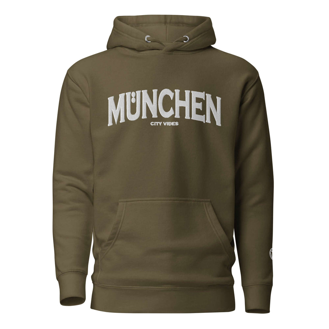 TIME OF VIBES Klassischer Kapuzenpullover MÜNCHEN (Grün/Weiß) - €69,00