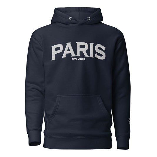 Klassischer Kapuzenpullover PARIS (Navy/Weiß)