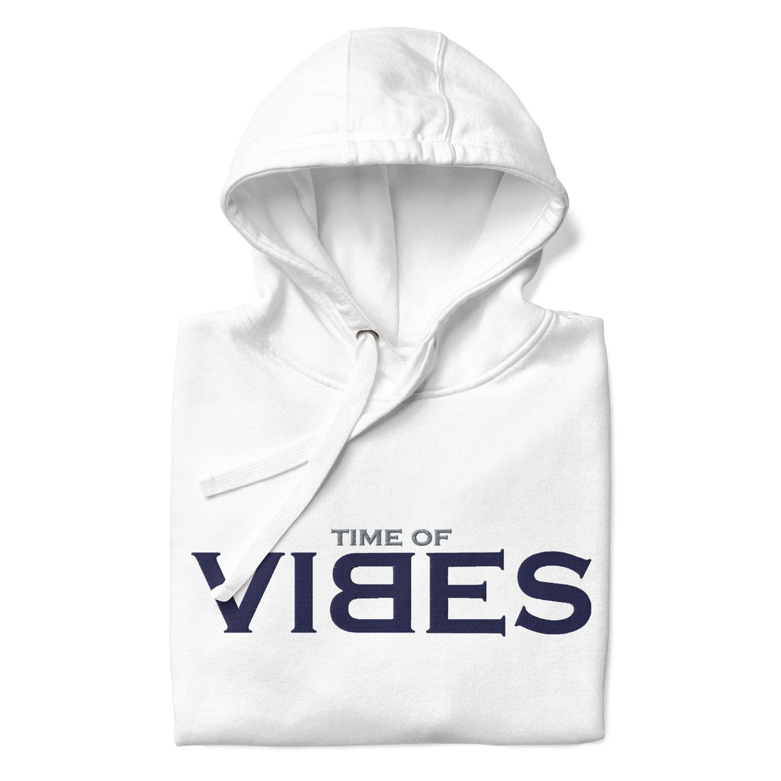 VIBES Hoodie bestickt Unisex (Weiß/Blau) - Time Of Vibes