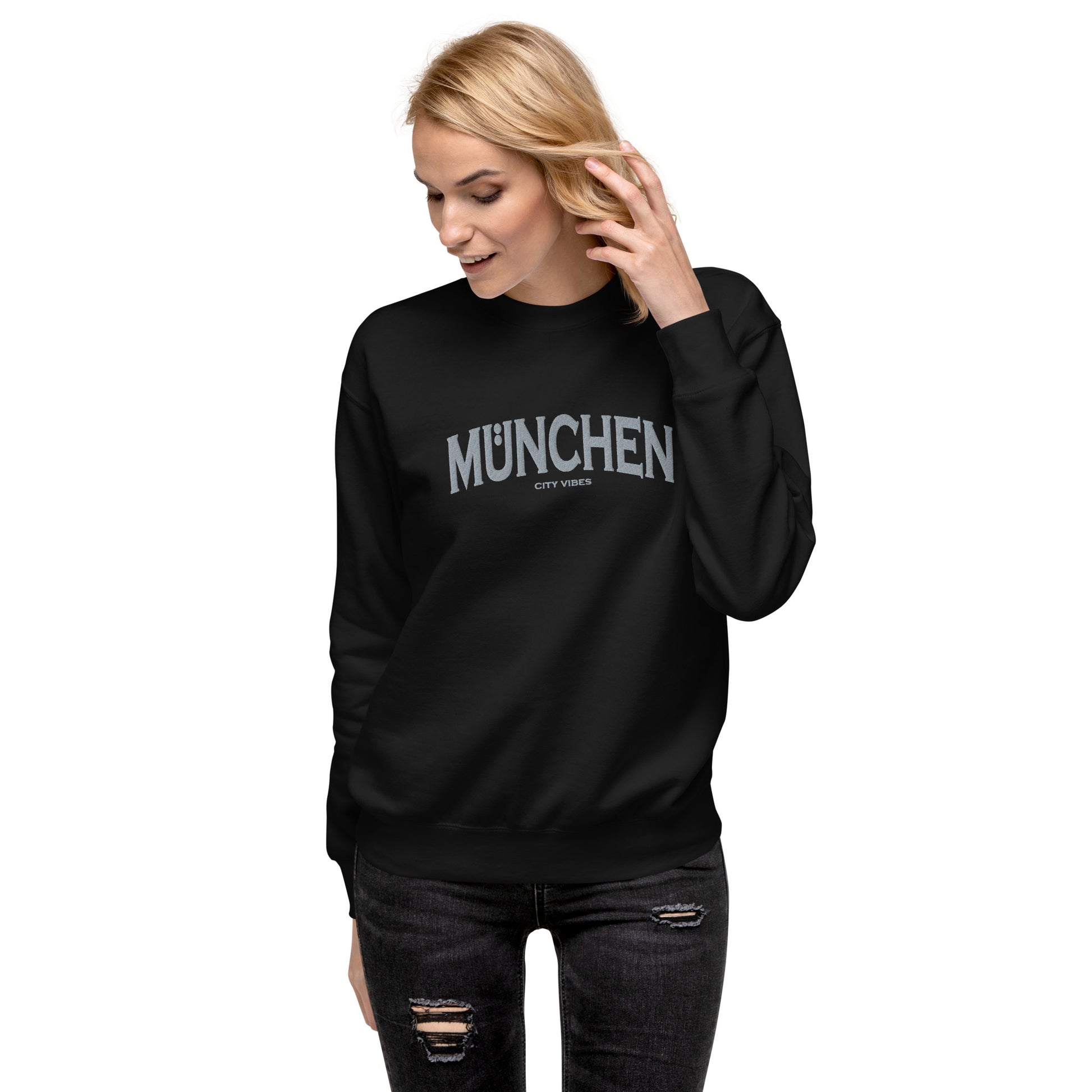 TIME OF VIBES - Premium Sweatshirt CITY MUNICH (Black/Grey) - €59.00