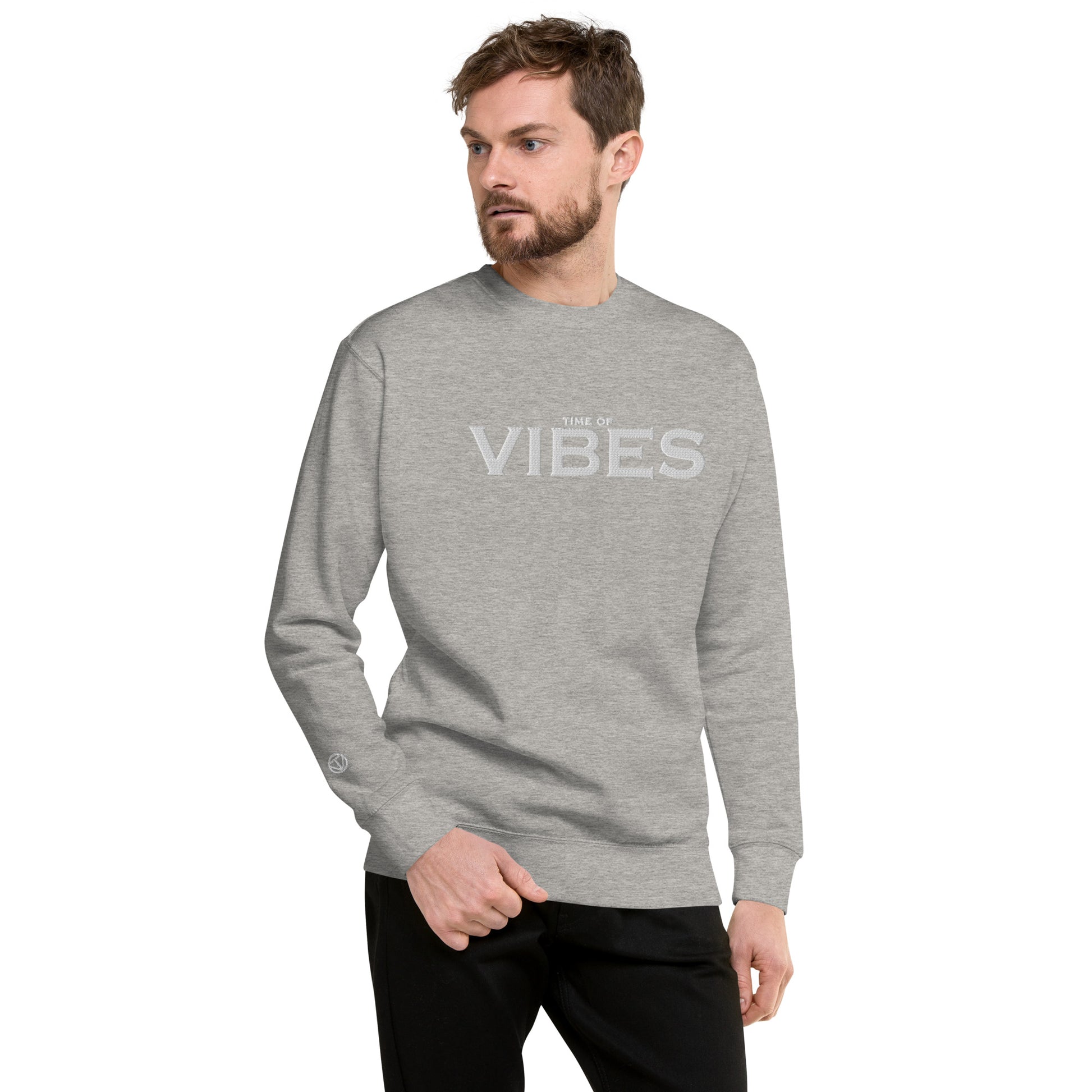 TIME OF VIBES - Premium Sweatshirt VIBES (Grey/White) - €59.00