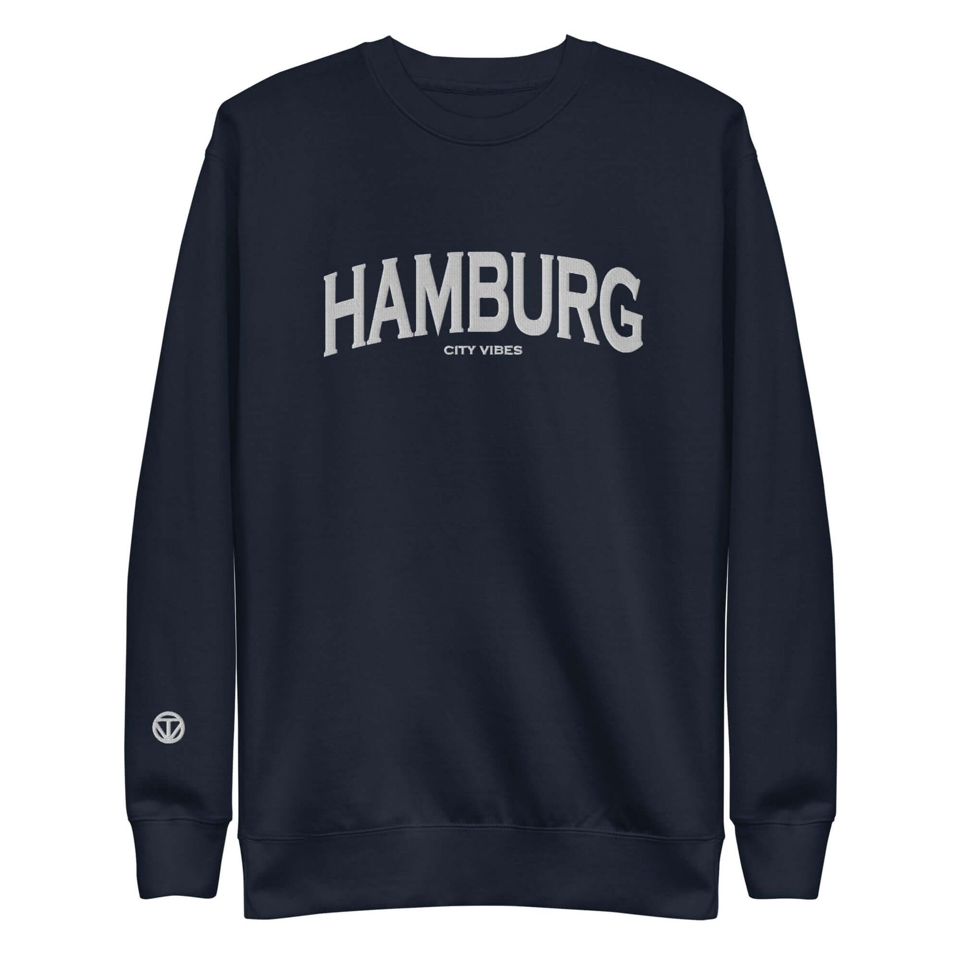 TIME OF VIBES - Premium Sweatshirt CITY HAMBURG (Blue/White) - €59.00
