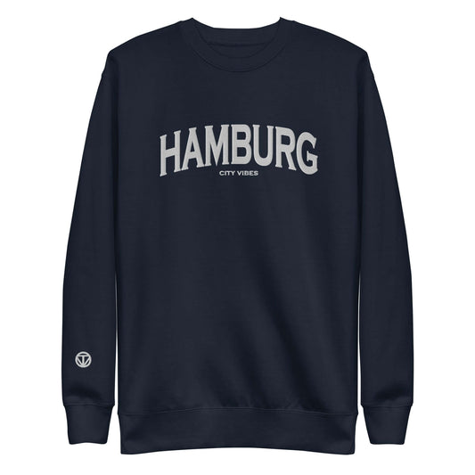 TIME OF VIBES - Premium Sweatshirt CITY HAMBURG (Blue/White) - €59.00