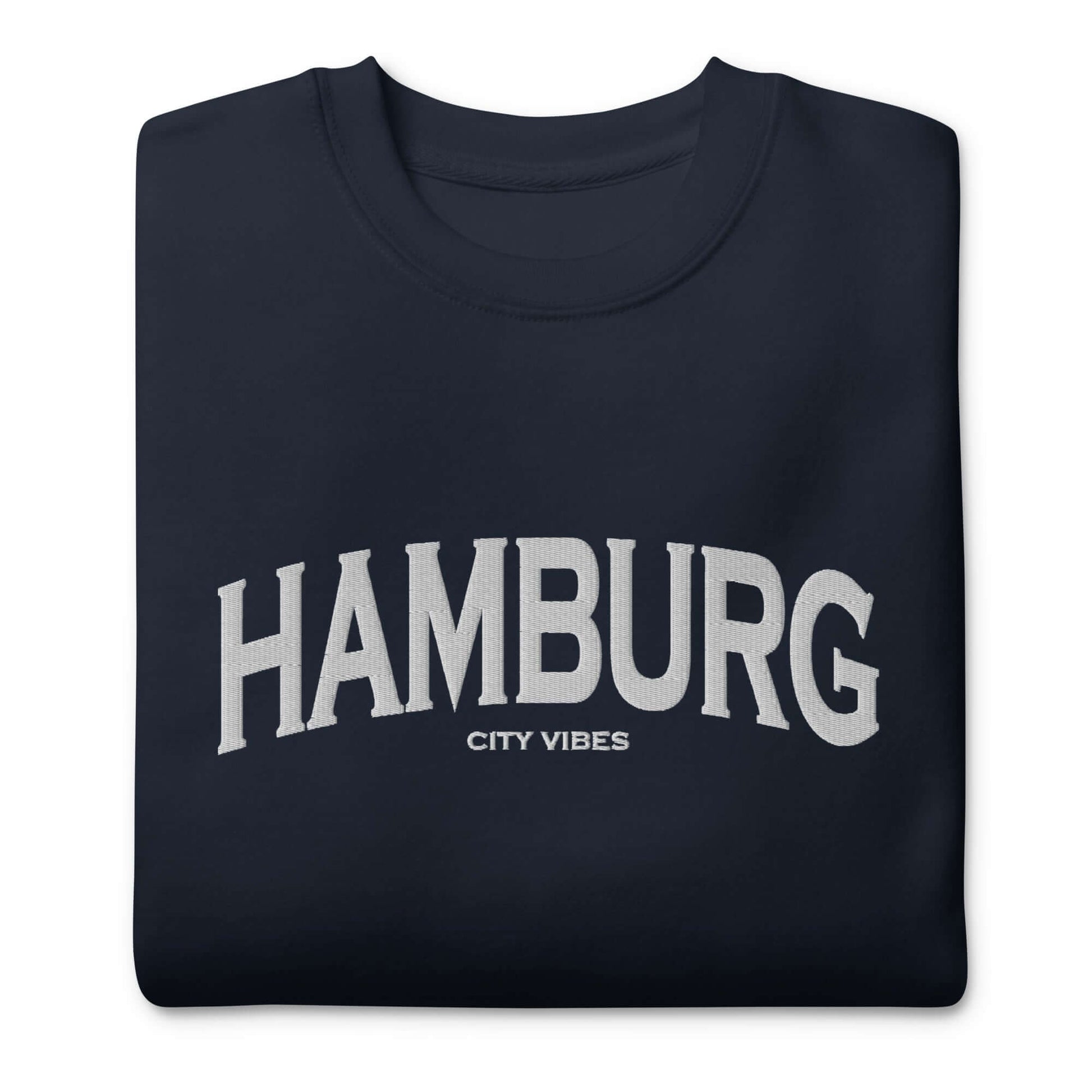 TIME OF VIBES - Premium Sweatshirt CITY HAMBURG (Blue/White) - €59.00