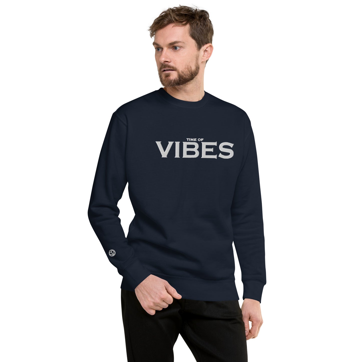 TIME OF VIBES - Premium Sweatshirt VIBES (Navy/White) - €59.00