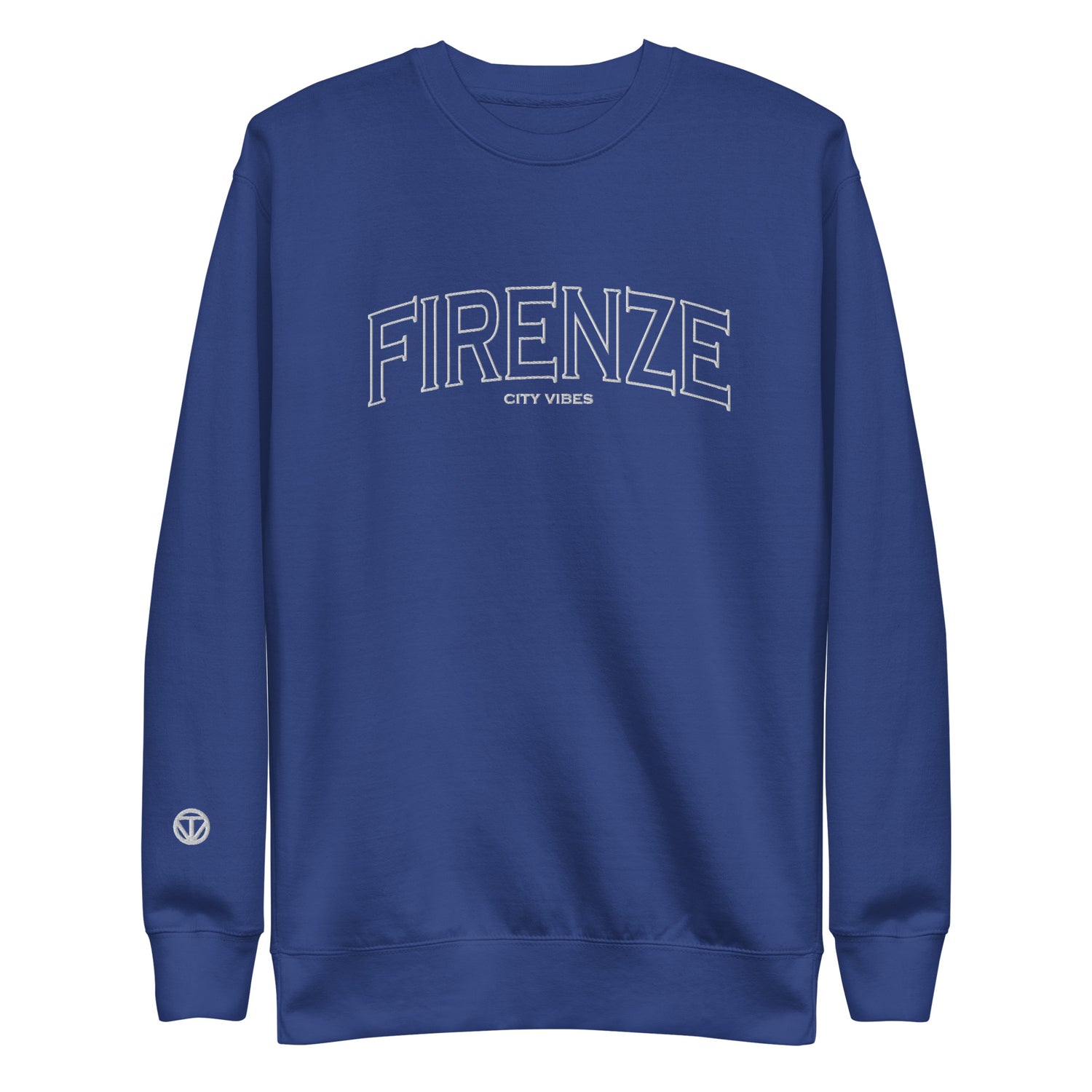 TIME OF VIBES Premium Sweatshirt FLORENCE (Blau/Weiß) - €59,00