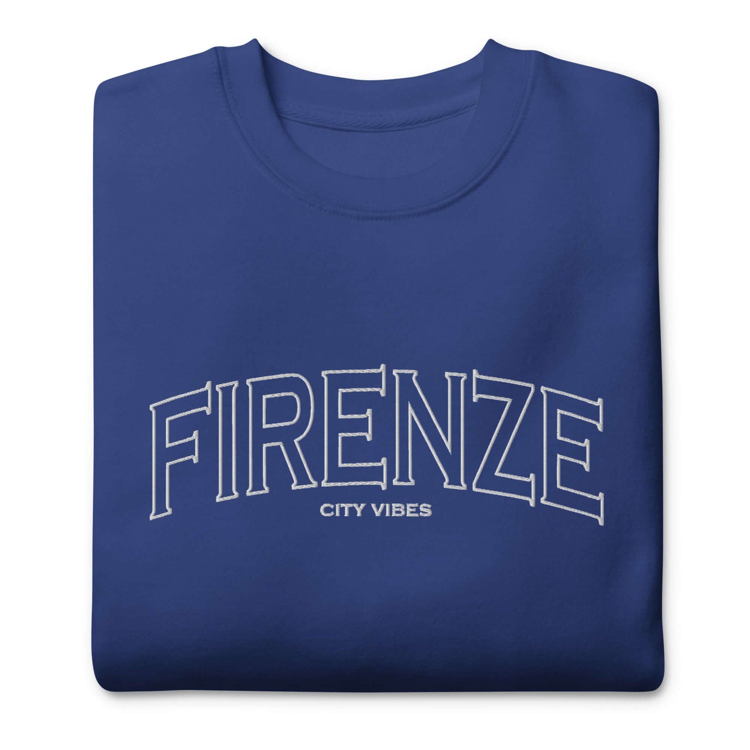 TIME OF VIBES Premium Sweatshirt FLORENCE (Blau/Weiß) - €59,00