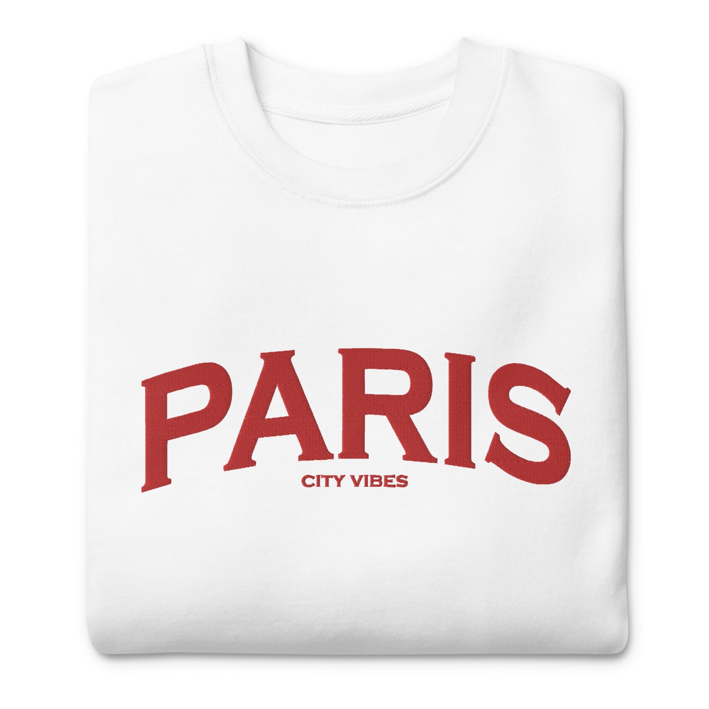 TIME OF VIBES - Premium Sweatshirt CITY PARIS (White/Red) - €59.00