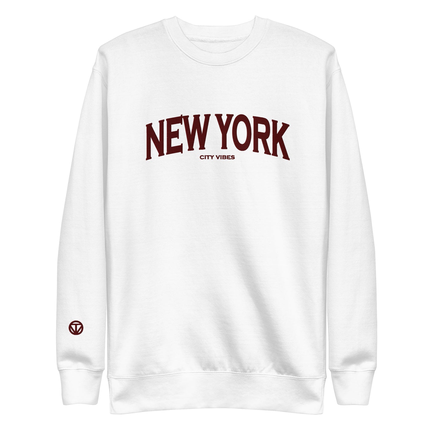 TIME OF VIBES - Premium Sweatshirt CITY NEW YORK (White/Brown) - €59.00