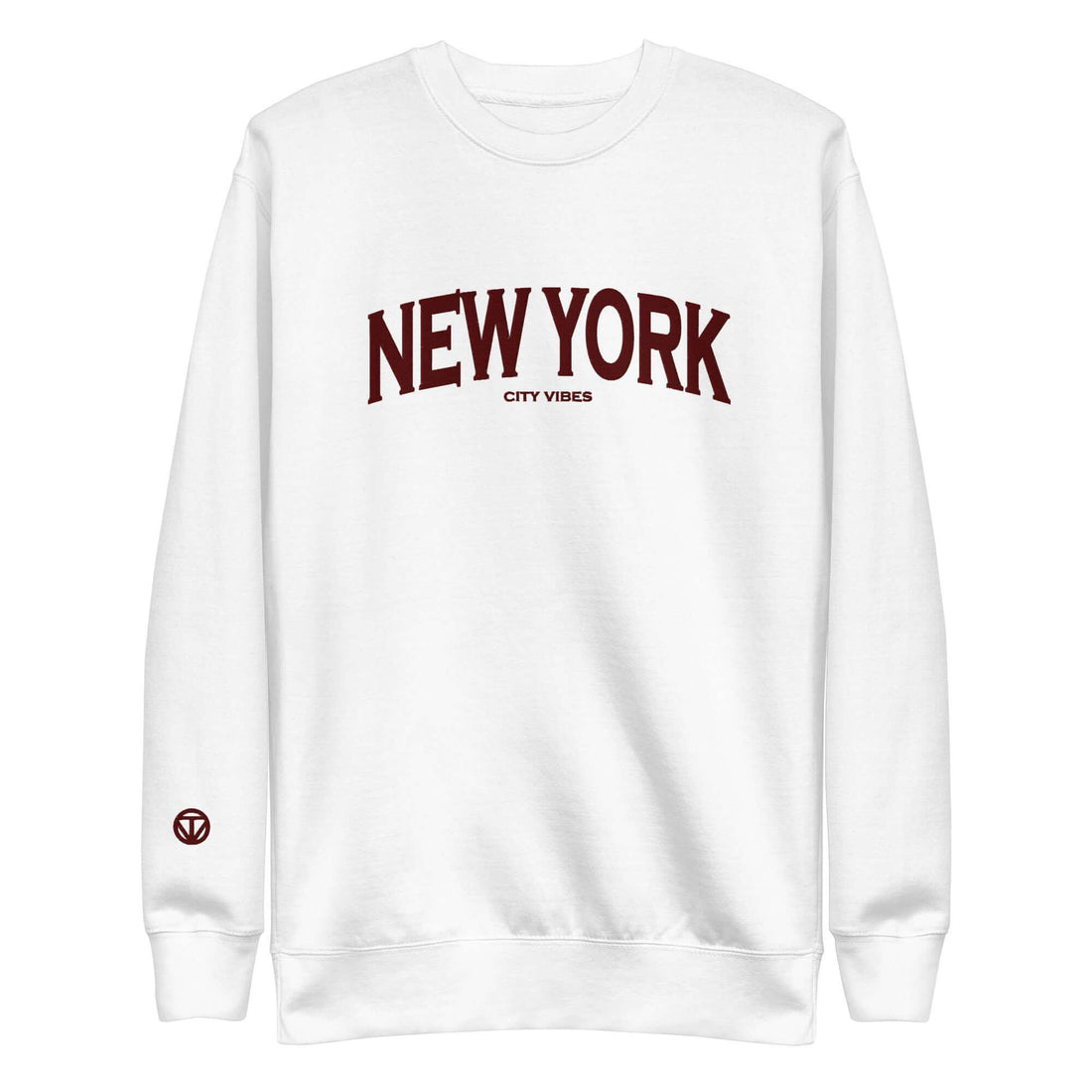 VIBES Premium Sweatshirt City | NEW YORK (Weiß/Braun) * Unisex - Time Of Vibes
