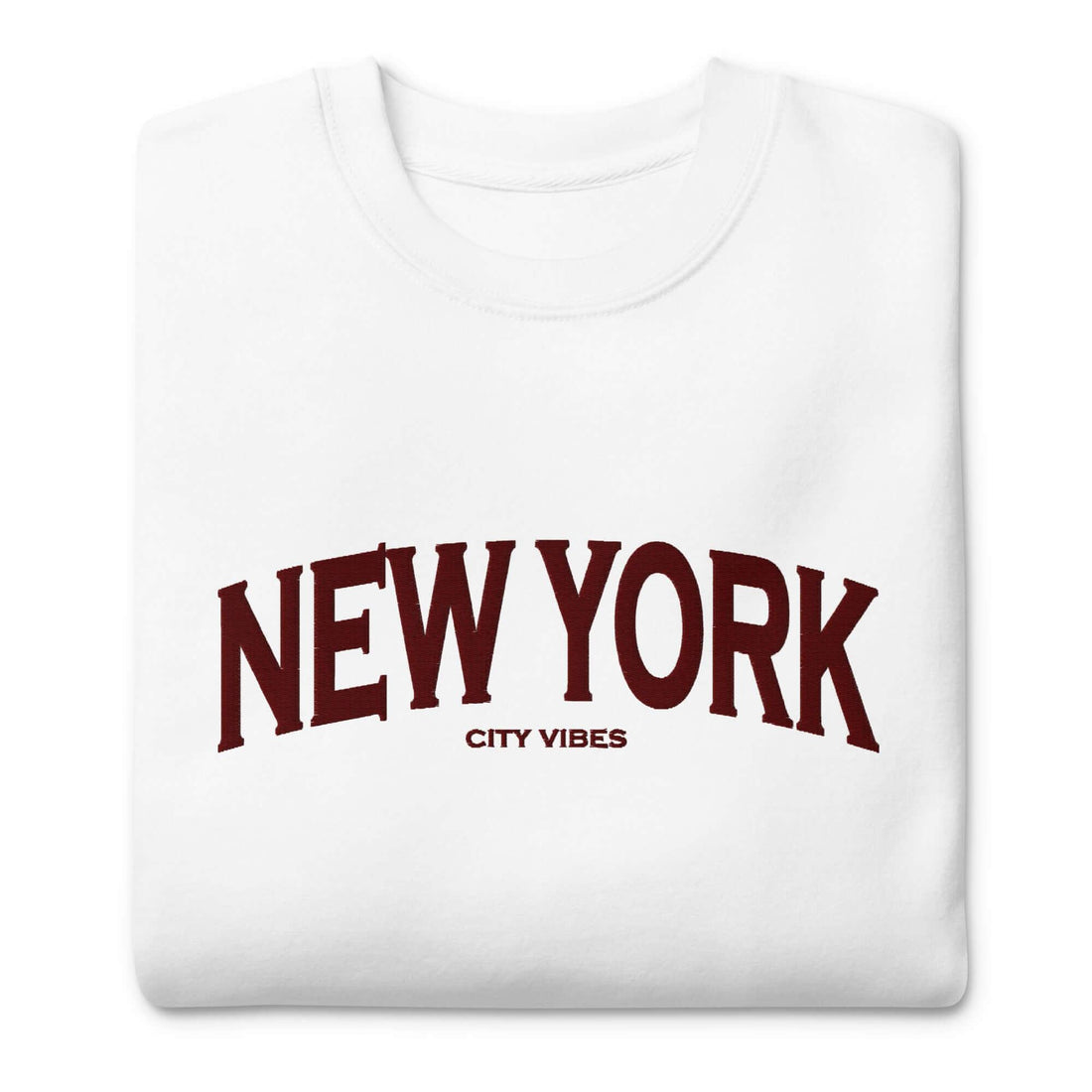 VIBES Premium Sweatshirt City | NEW YORK (Weiß/Braun) * Unisex - Time Of Vibes