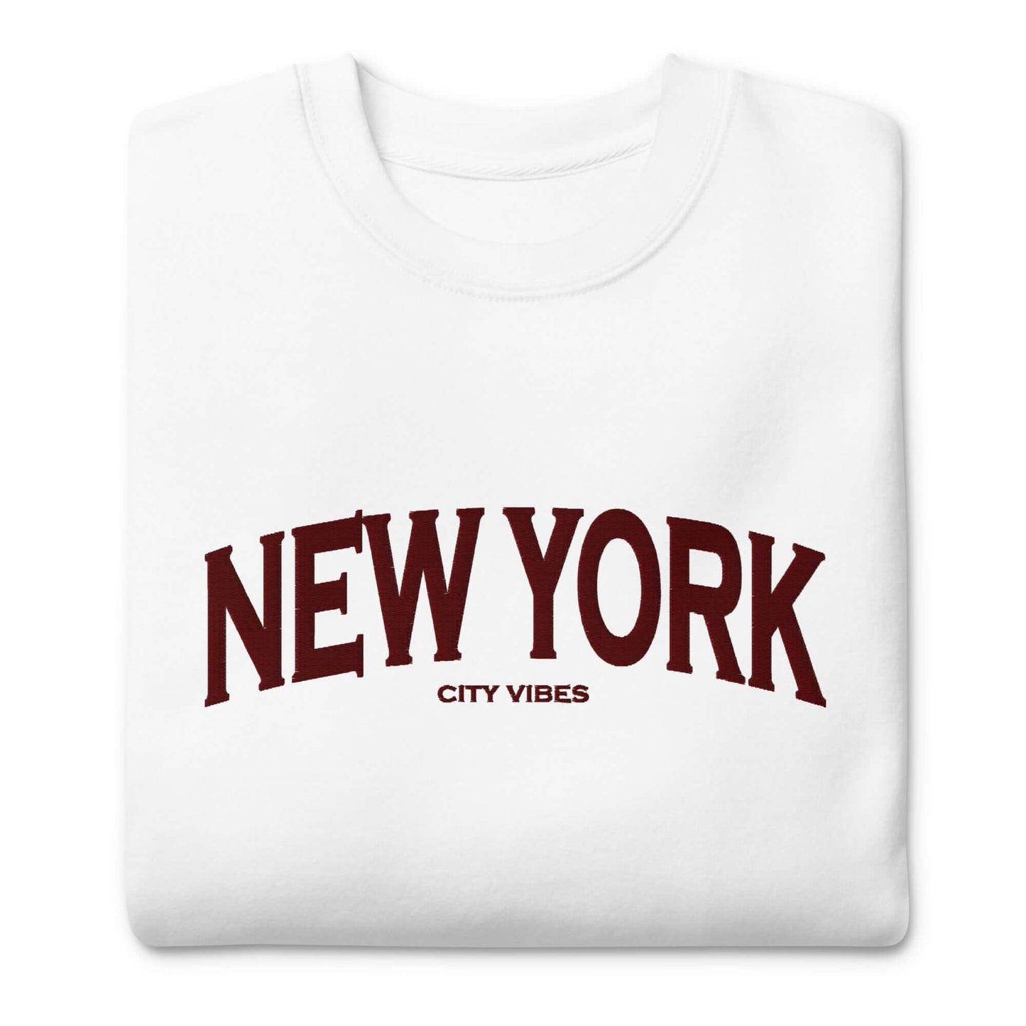 TIME OF VIBES - Premium Sweatshirt CITY NEW YORK (White/Brown) - €59.00