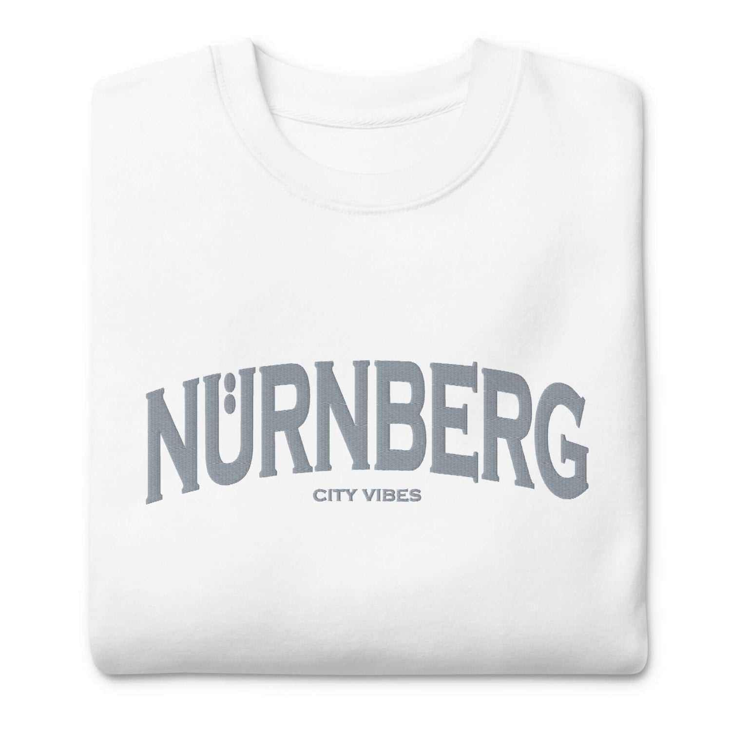 TIME OF VIBES Premium Sweatshirt NUREMBERG (Weiß/Grau) - €59,00