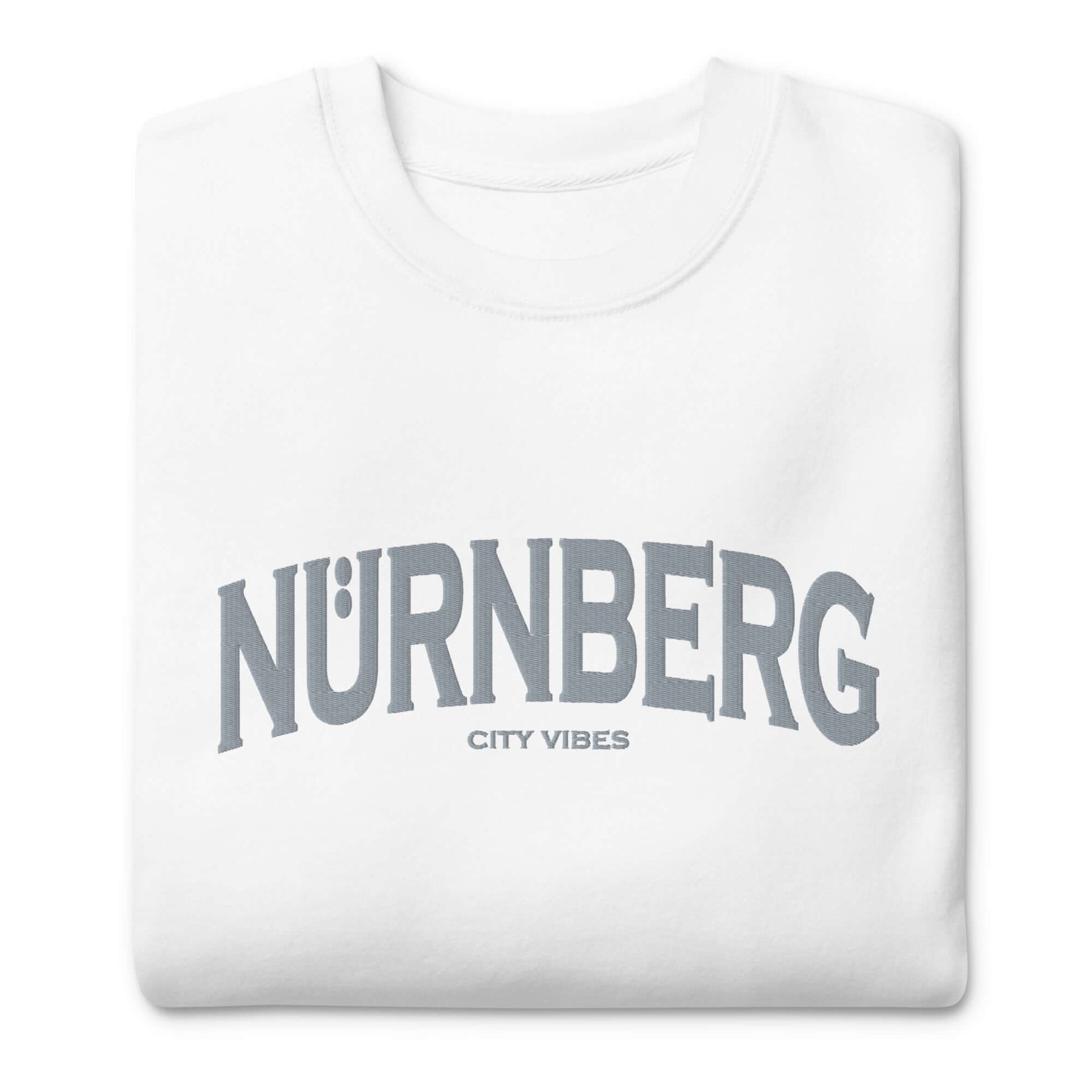 TIME OF VIBES - Premium Sweatshirt CITY NUREMBERG (White/Grey) - €59.00