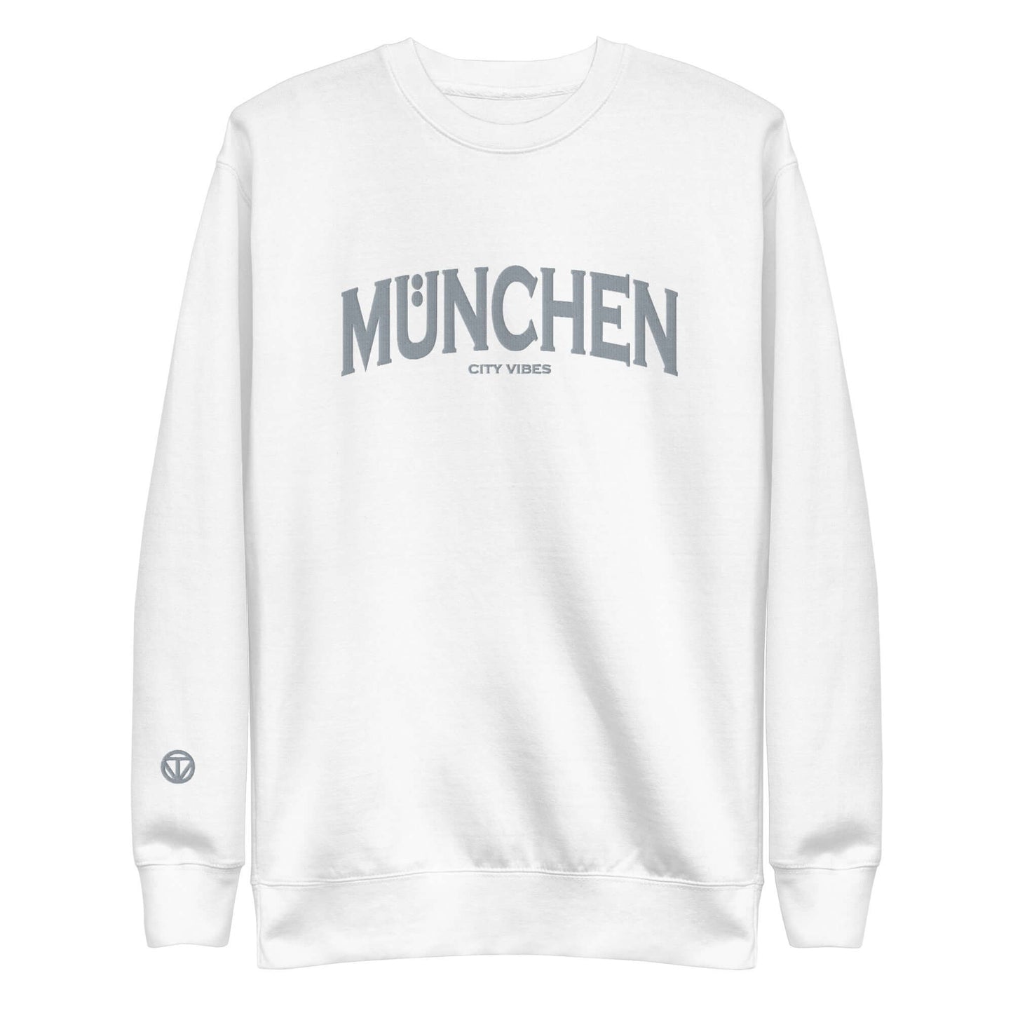 TIME OF VIBES - Premium Sweatshirt CITY MUNICH (White/Grey) - €59.00