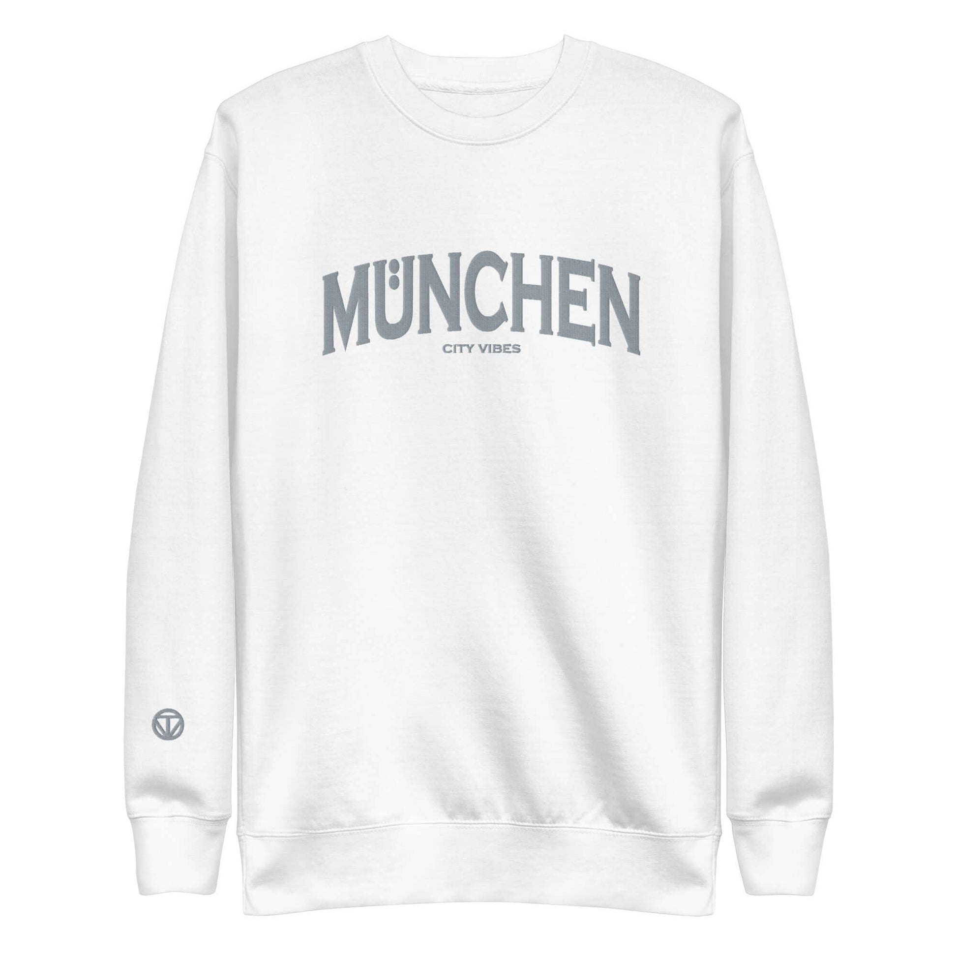 TIME OF VIBES - Premium Sweatshirt CITY MUNICH (White/Grey) - €59.00