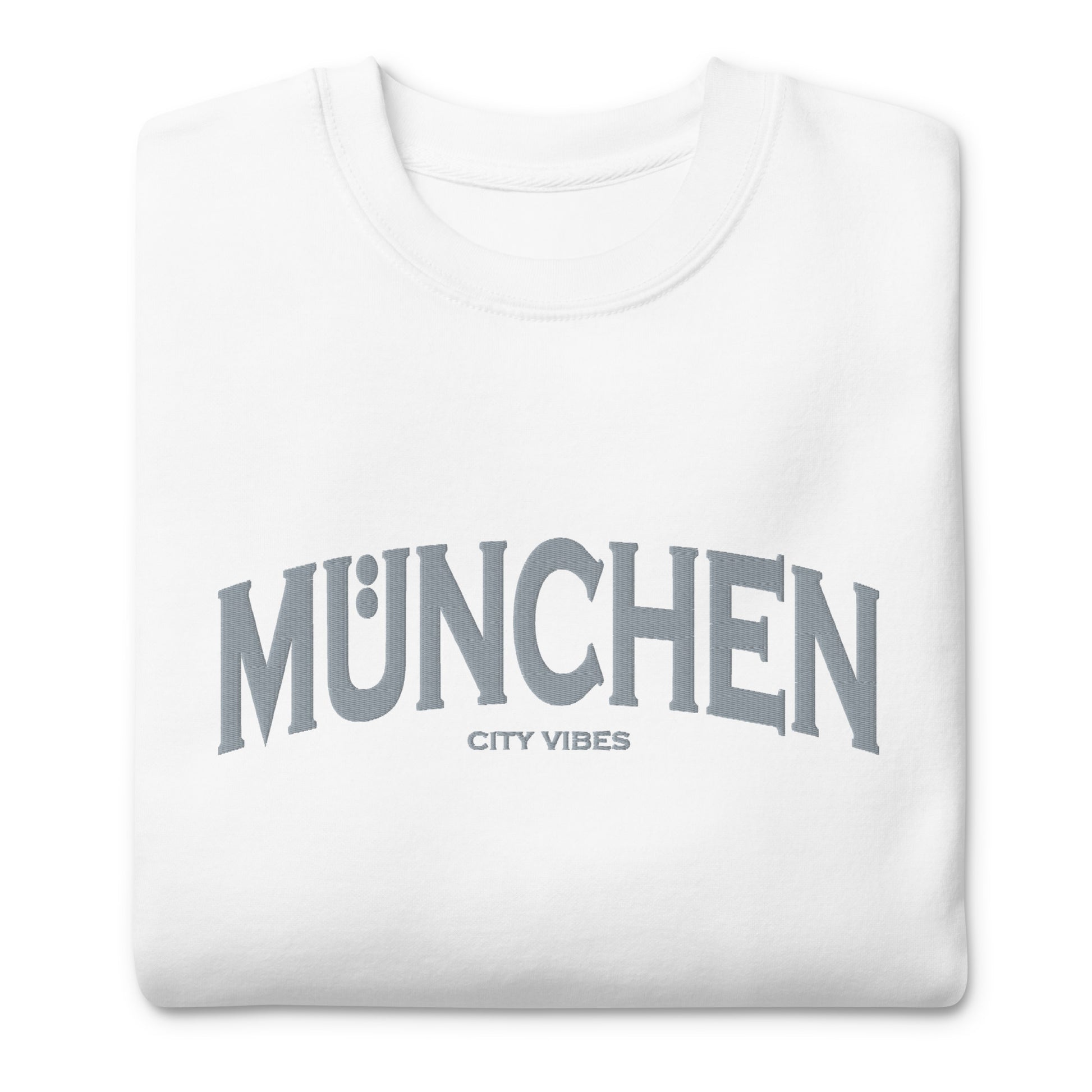 TIME OF VIBES - Premium Sweatshirt CITY MUNICH (White/Grey) - €59.00