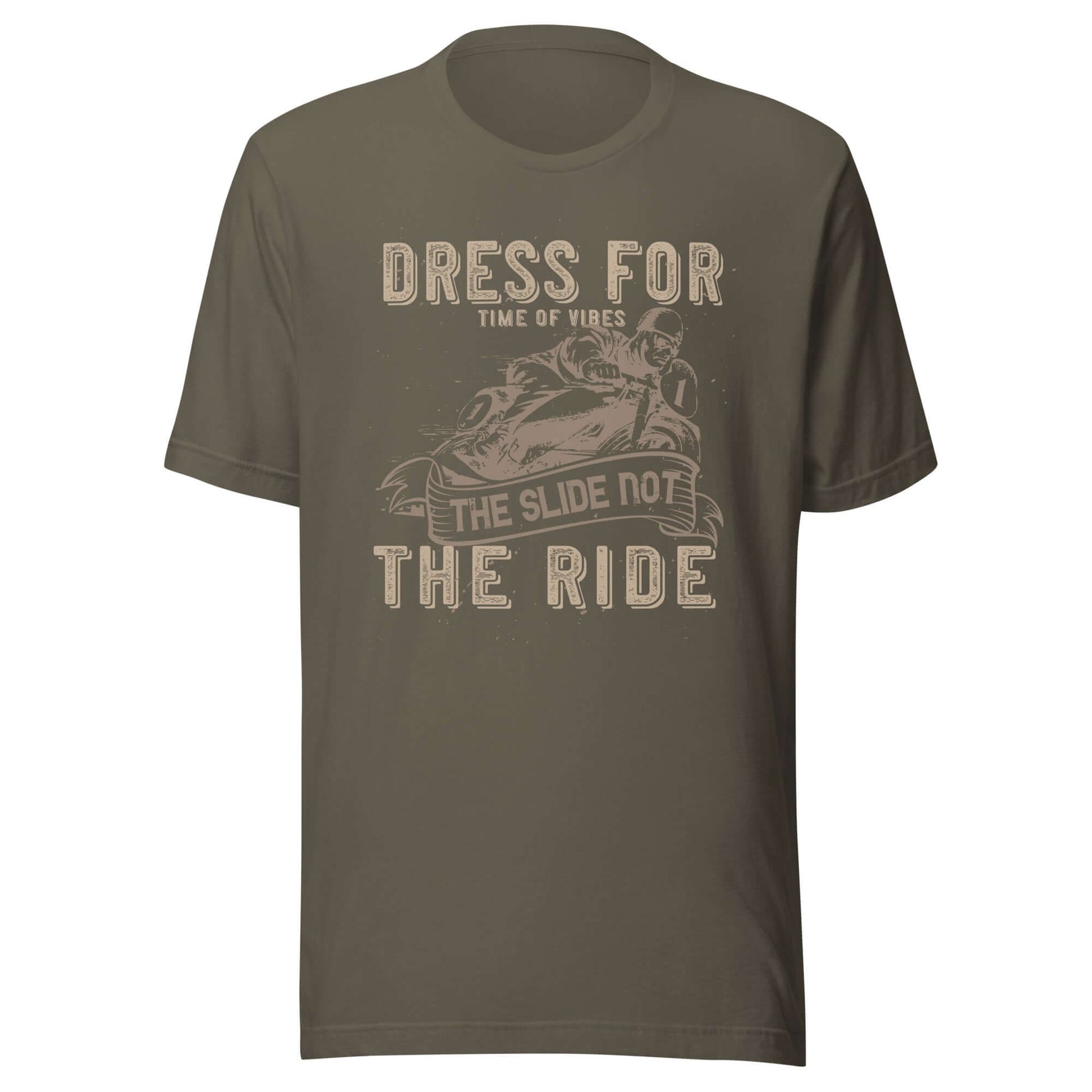 TIME OF VIBES - Men`s Cotton T-Shirt DRESS4RIDE (Army Green) - €29.00