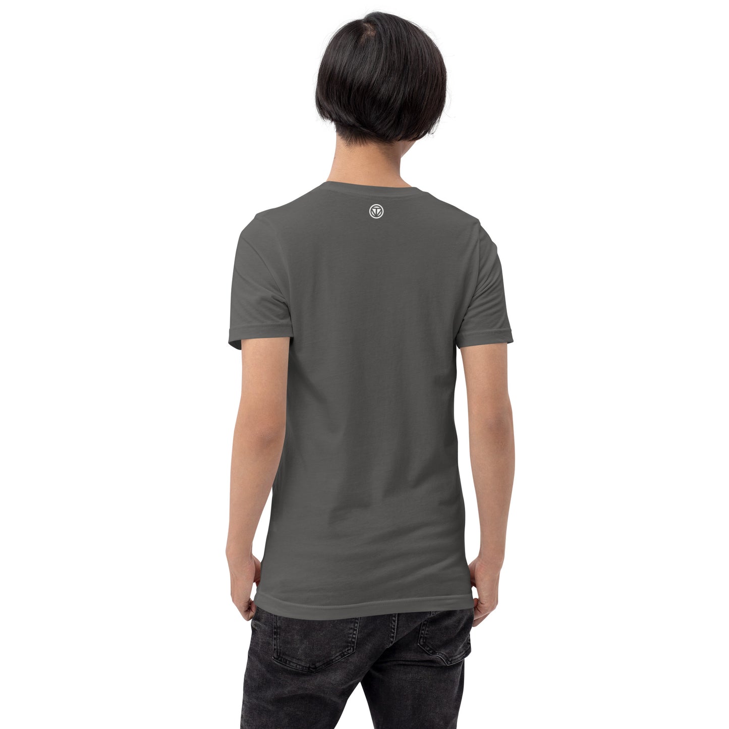 Baumwoll T-Shirt PEACE-LOVE (Grau-Weiß)