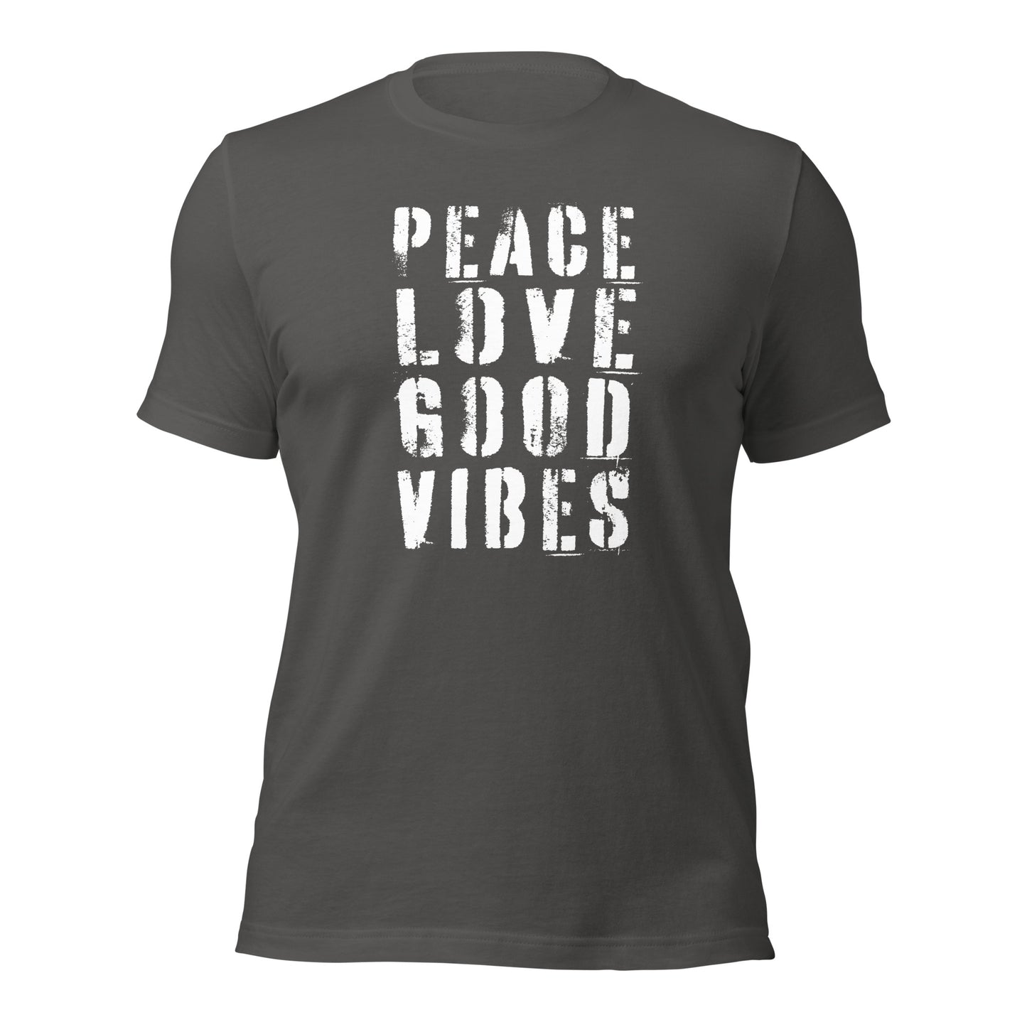 Baumwoll T-Shirt PEACE-LOVE (Grau-Weiß)
