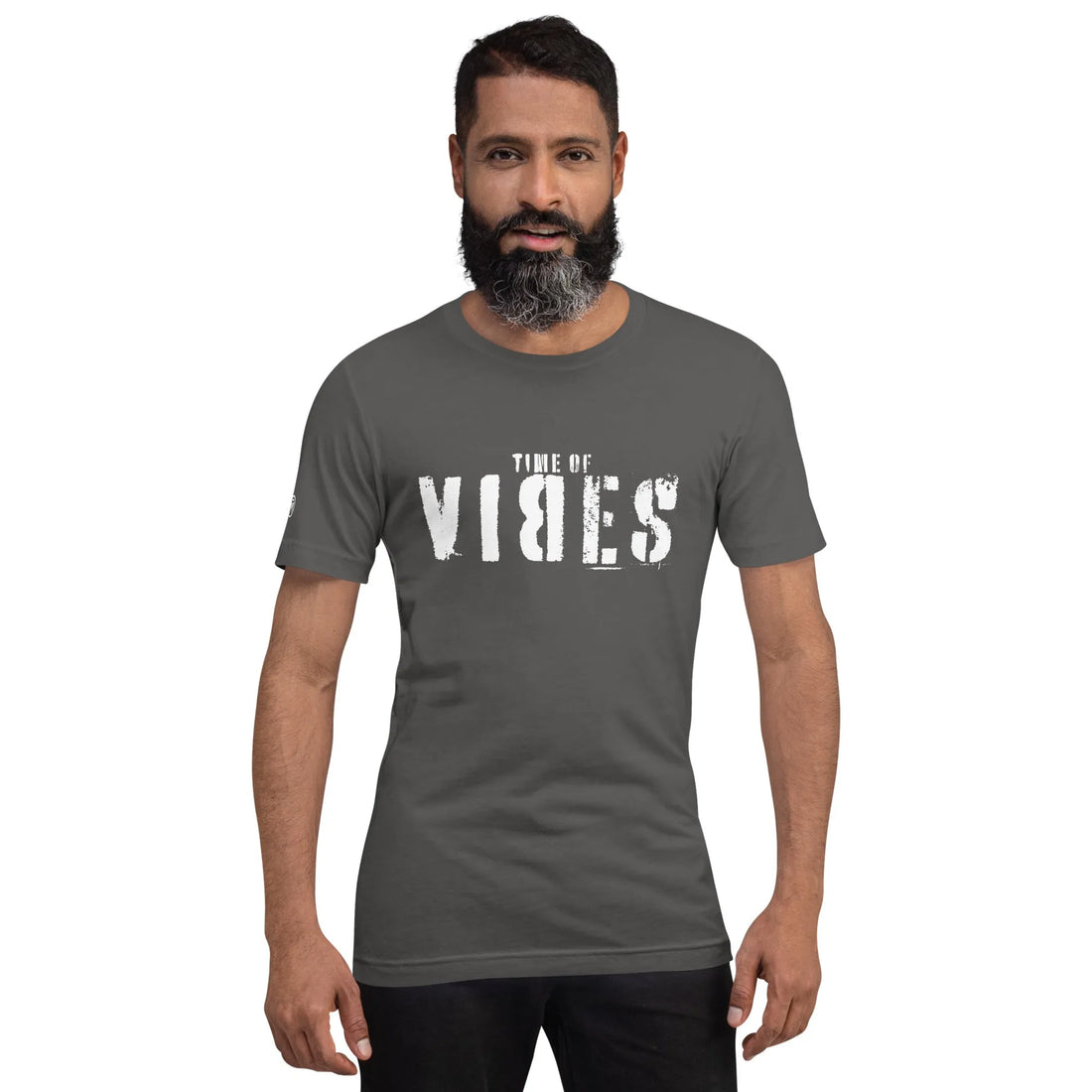 Herren Baumwoll T-Shirt VIBES (Grau/Weiß)