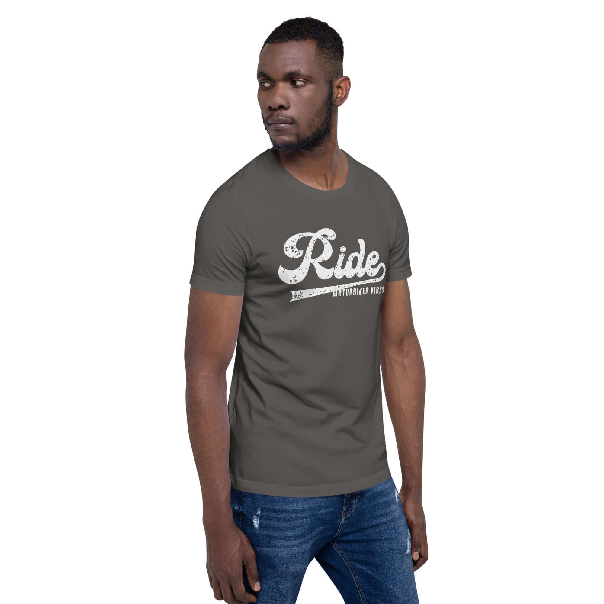 TIME OF VIBES Baumwoll T-Shirt RIDE (Grau) - €29,00