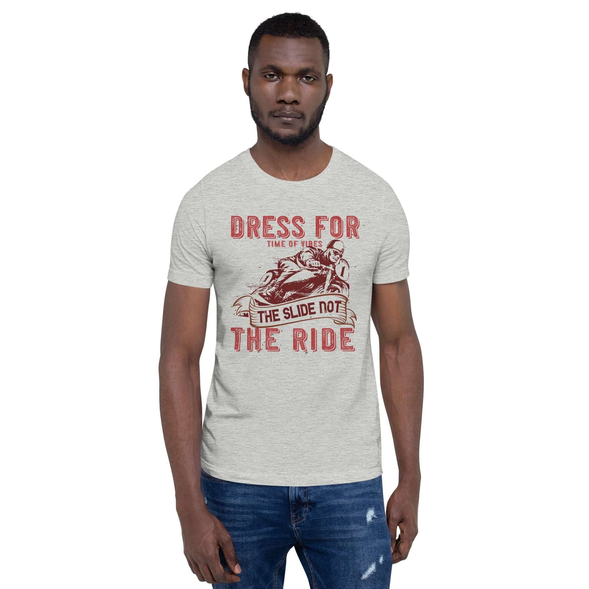 TIME OF VIBES - Men`s Cotton T-Shirt DRESS4RIDE (Athletic Heather) - €29.00