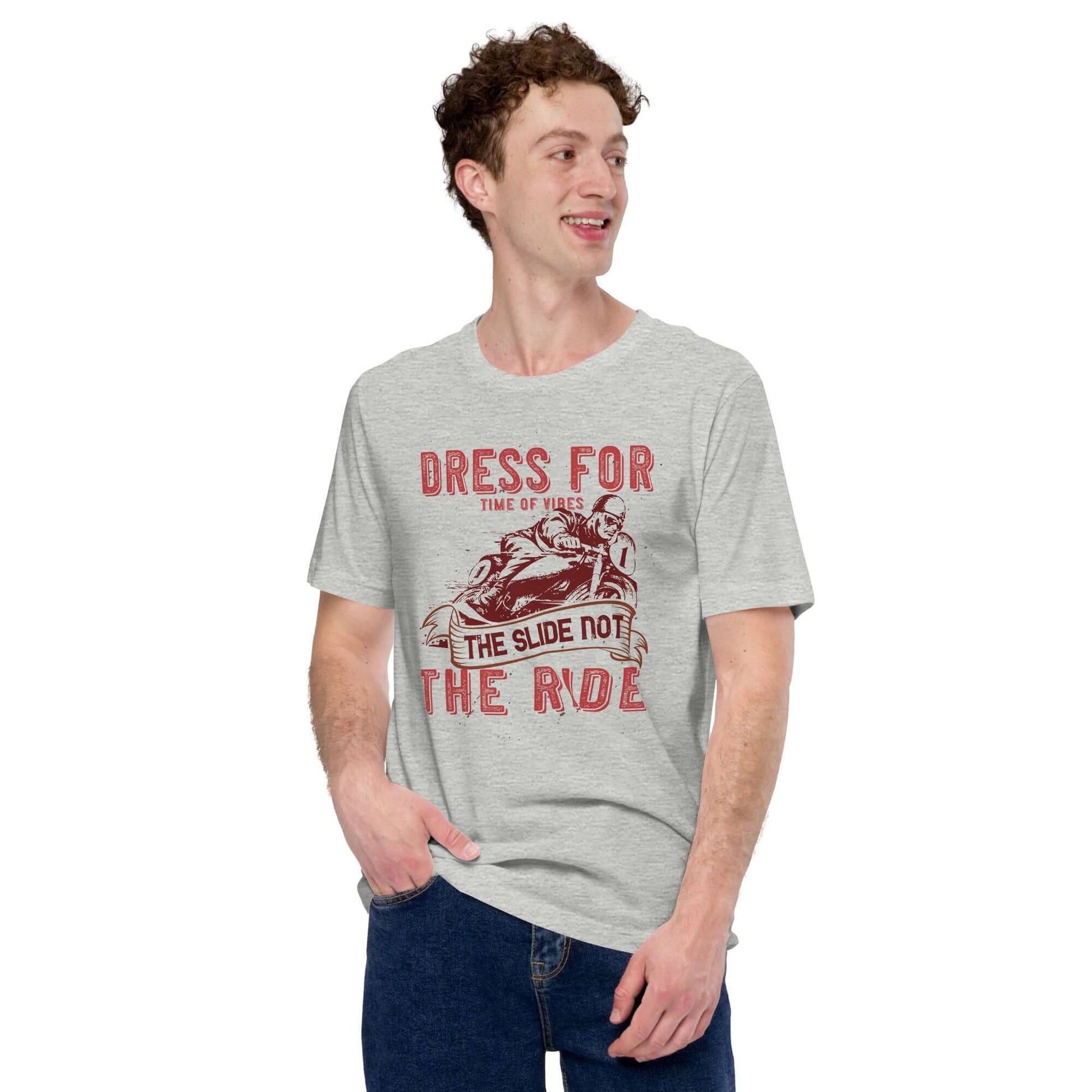 TIME OF VIBES - Men`s Cotton T-Shirt DRESS4RIDE (Athletic Heather) - €29.00