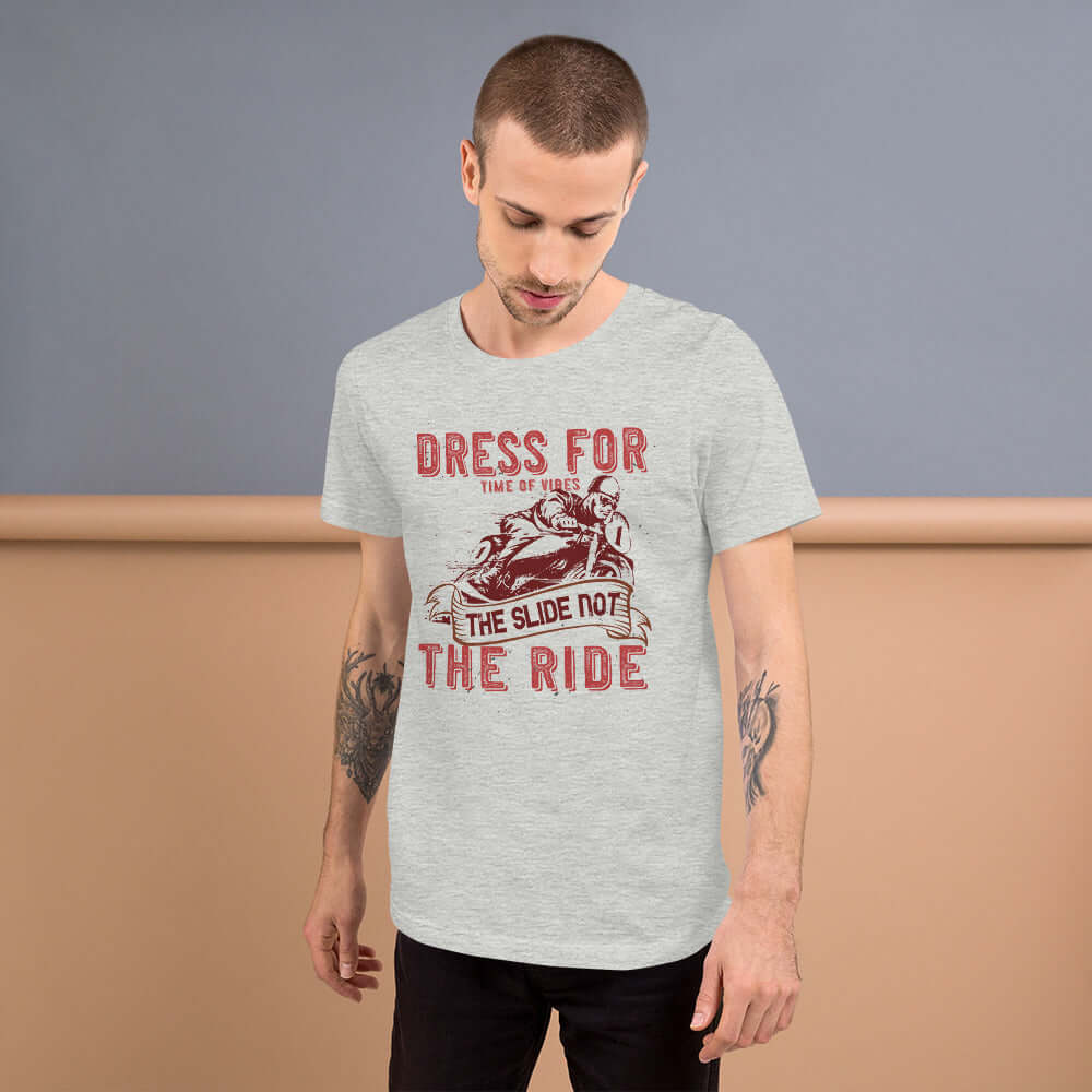 TIME OF VIBES - Men`s Cotton T-Shirt DRESS4RIDE (Athletic Heather) - €29.00