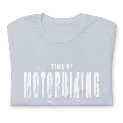 TIME OF VIBES Baumwoll T-Shirt MOTORBIKING (Hellblau) - €29,00