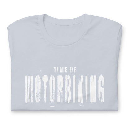 TIME OF VIBES Baumwoll T-Shirt MOTORBIKING (Hellblau) - €29,00